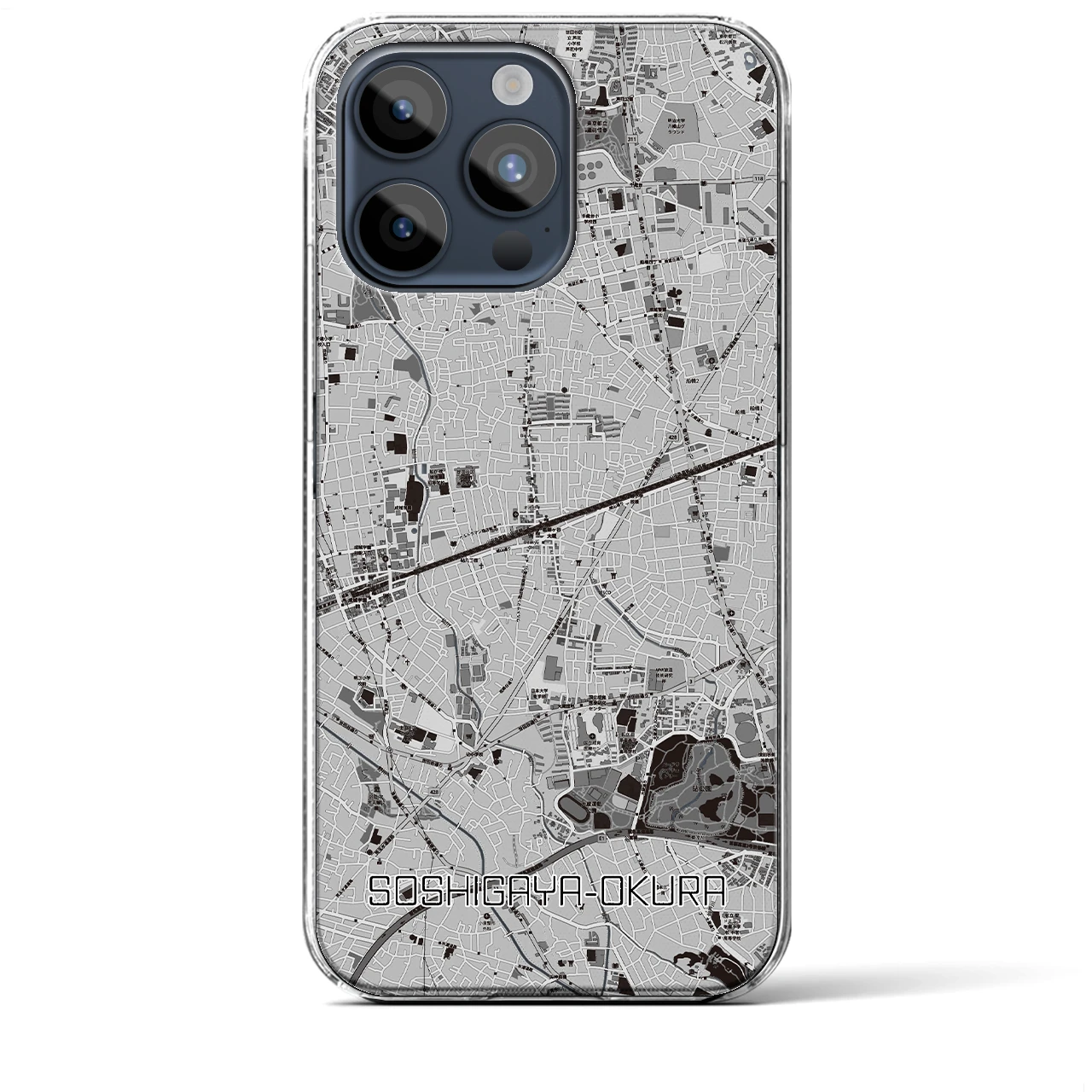 【祖師ヶ谷大蔵(東京都)】地図柄iPhoneケース(クリアタイプ)