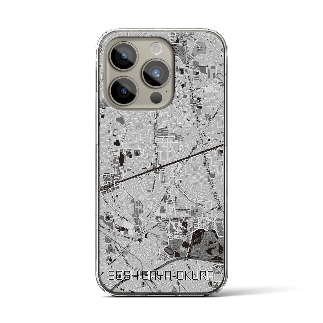 【祖師ヶ谷大蔵(東京都)】地図柄iPhoneケース(クリアタイプ)