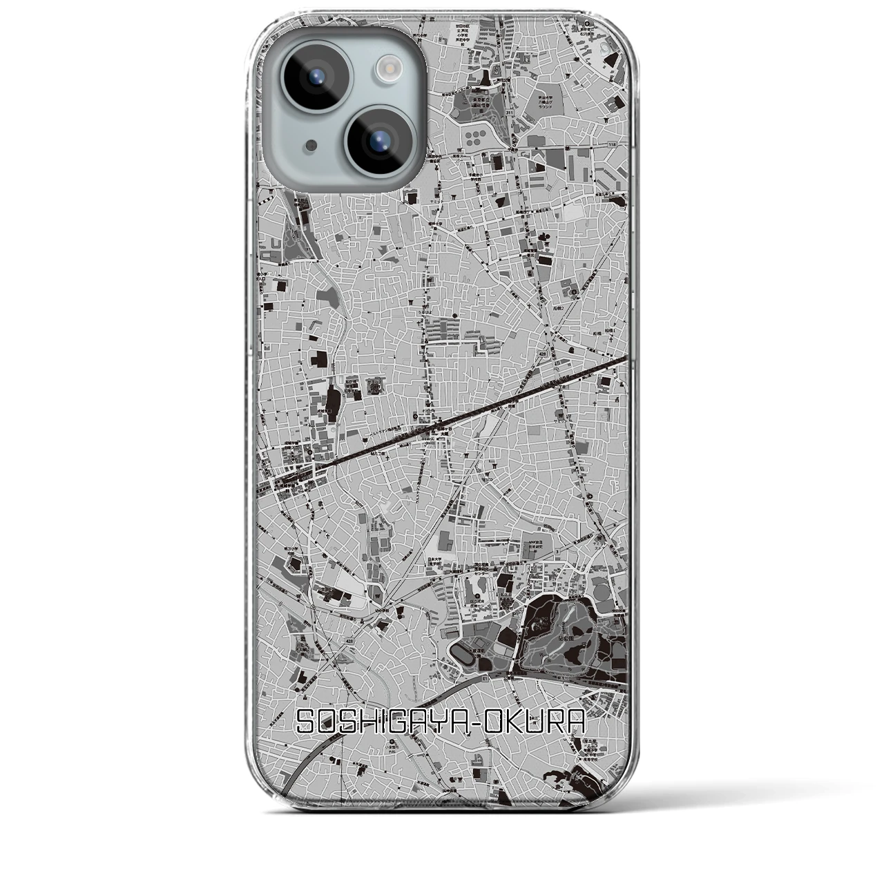 【祖師ヶ谷大蔵(東京都)】地図柄iPhoneケース(クリアタイプ)