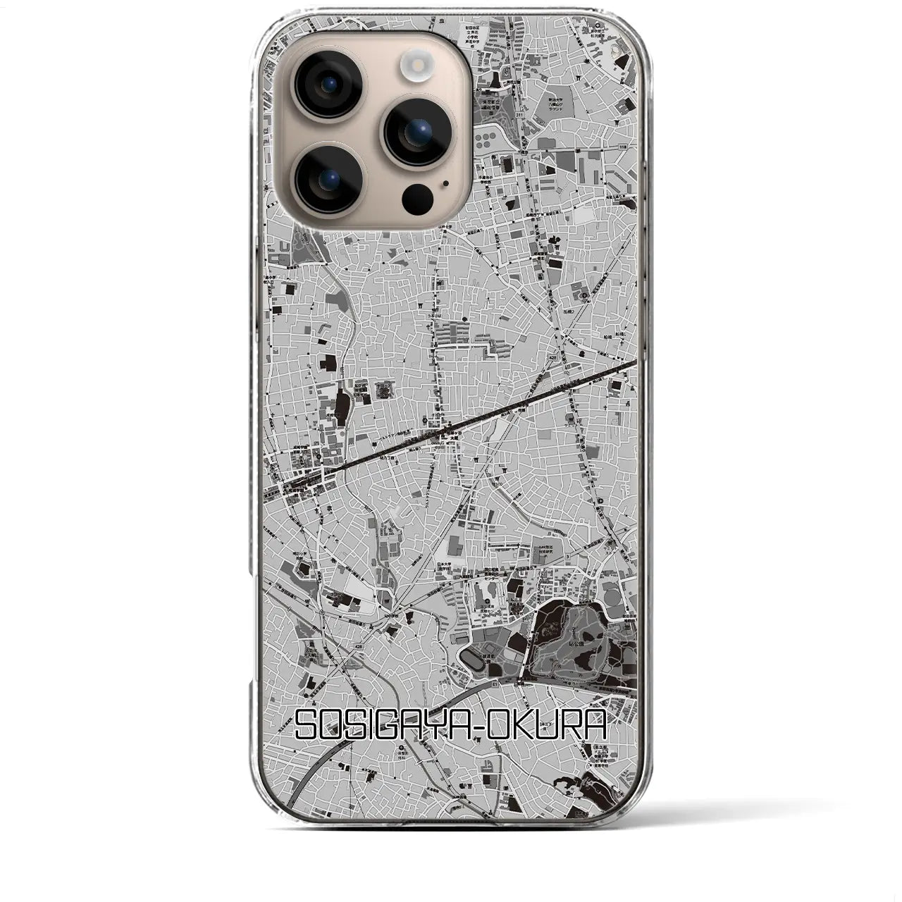 【祖師ヶ谷大蔵(東京都)】地図柄iPhoneケース(クリアタイプ)