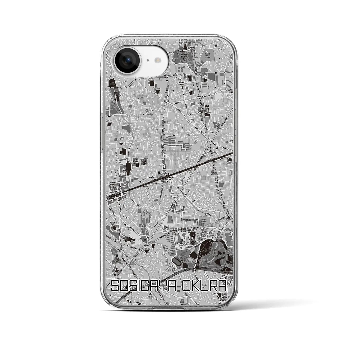 【祖師ヶ谷大蔵(東京都)】地図柄iPhoneケース(クリアタイプ)