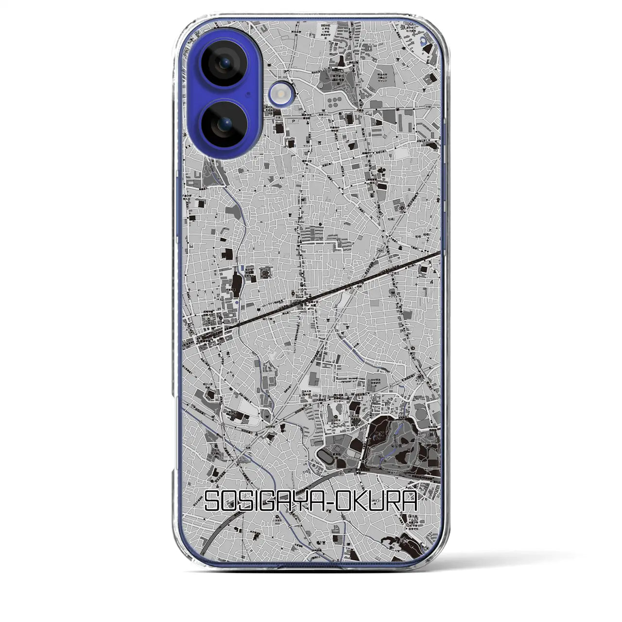 【祖師ヶ谷大蔵(東京都)】地図柄iPhoneケース(クリアタイプ)