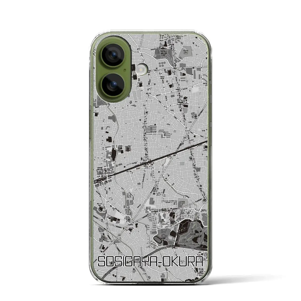 【祖師ヶ谷大蔵(東京都)】地図柄iPhoneケース(クリアタイプ)