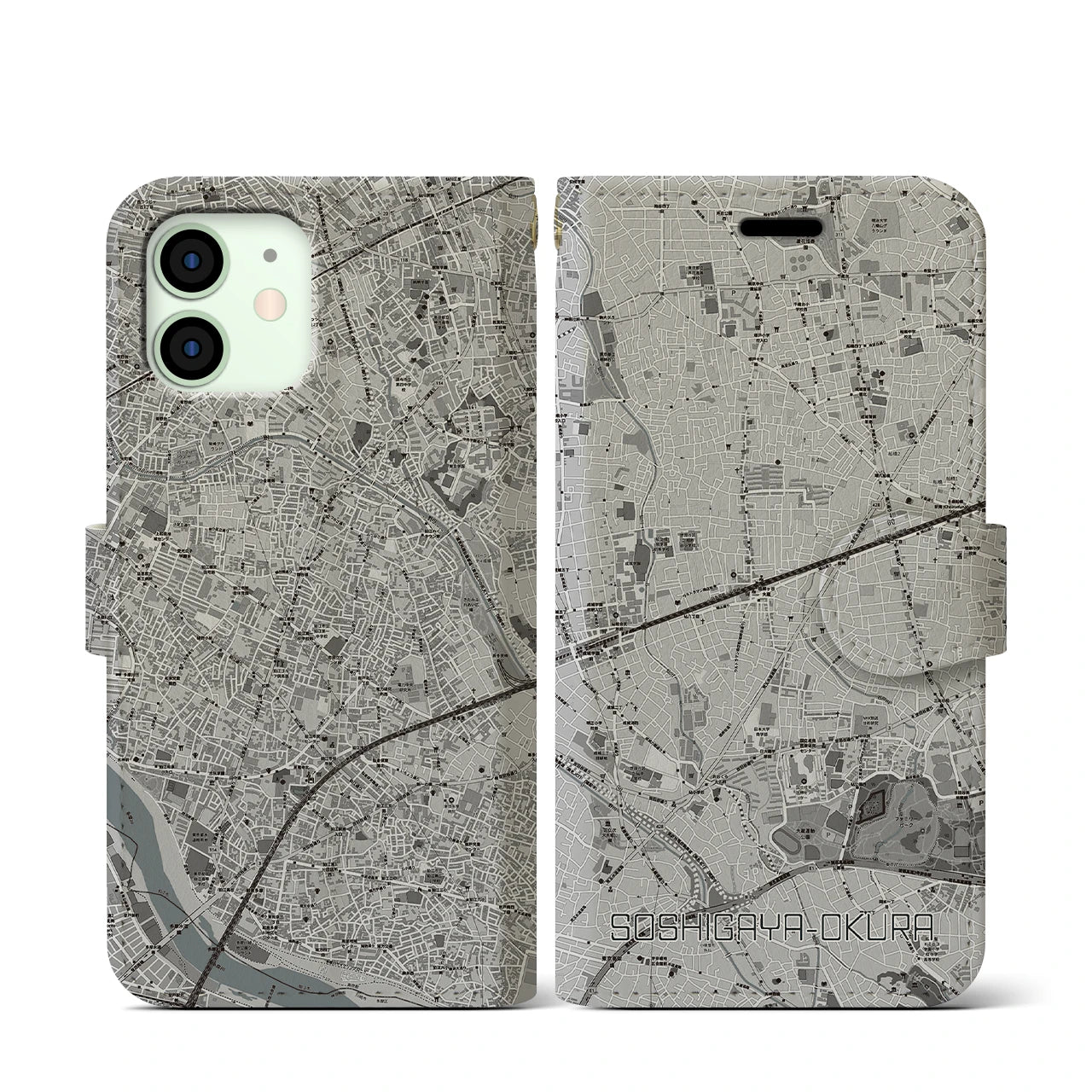 【祖師ヶ谷大蔵(東京都)】地図柄iPhoneケース(手帳タイプ)