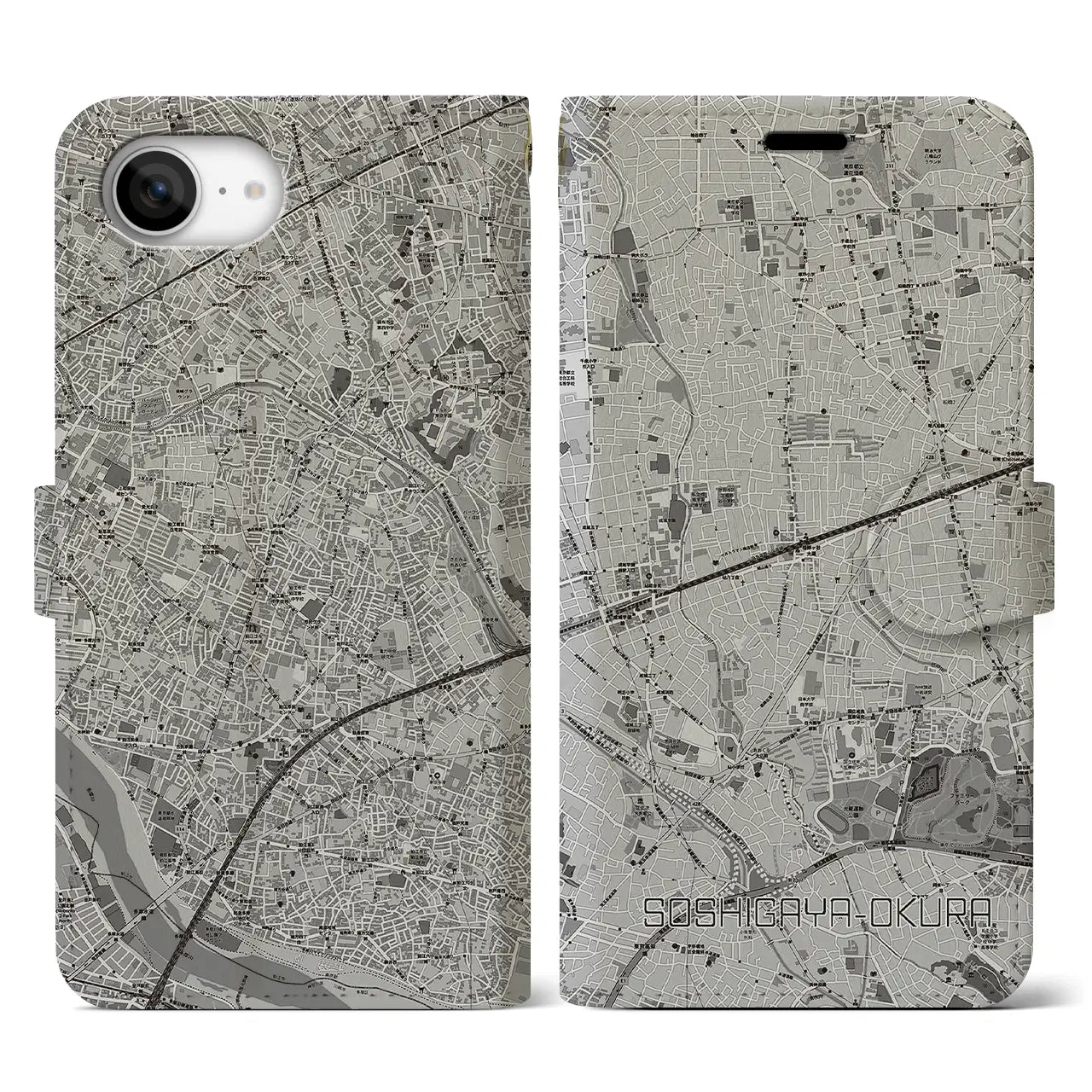 【祖師ヶ谷大蔵(東京都)】地図柄iPhoneケース(手帳タイプ)