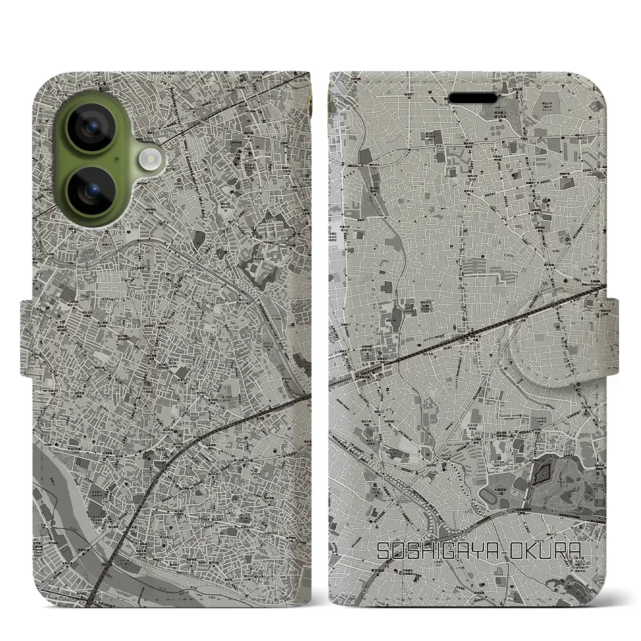 【祖師ヶ谷大蔵(東京都)】地図柄iPhoneケース(手帳タイプ)