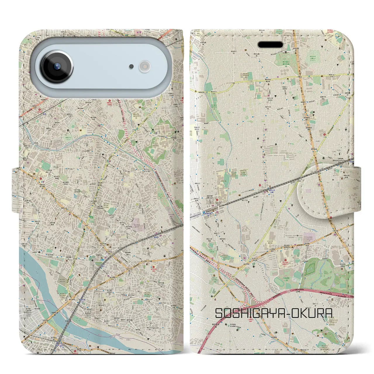 【祖師ヶ谷大蔵(東京都)】地図柄iPhoneケース(手帳タイプ)