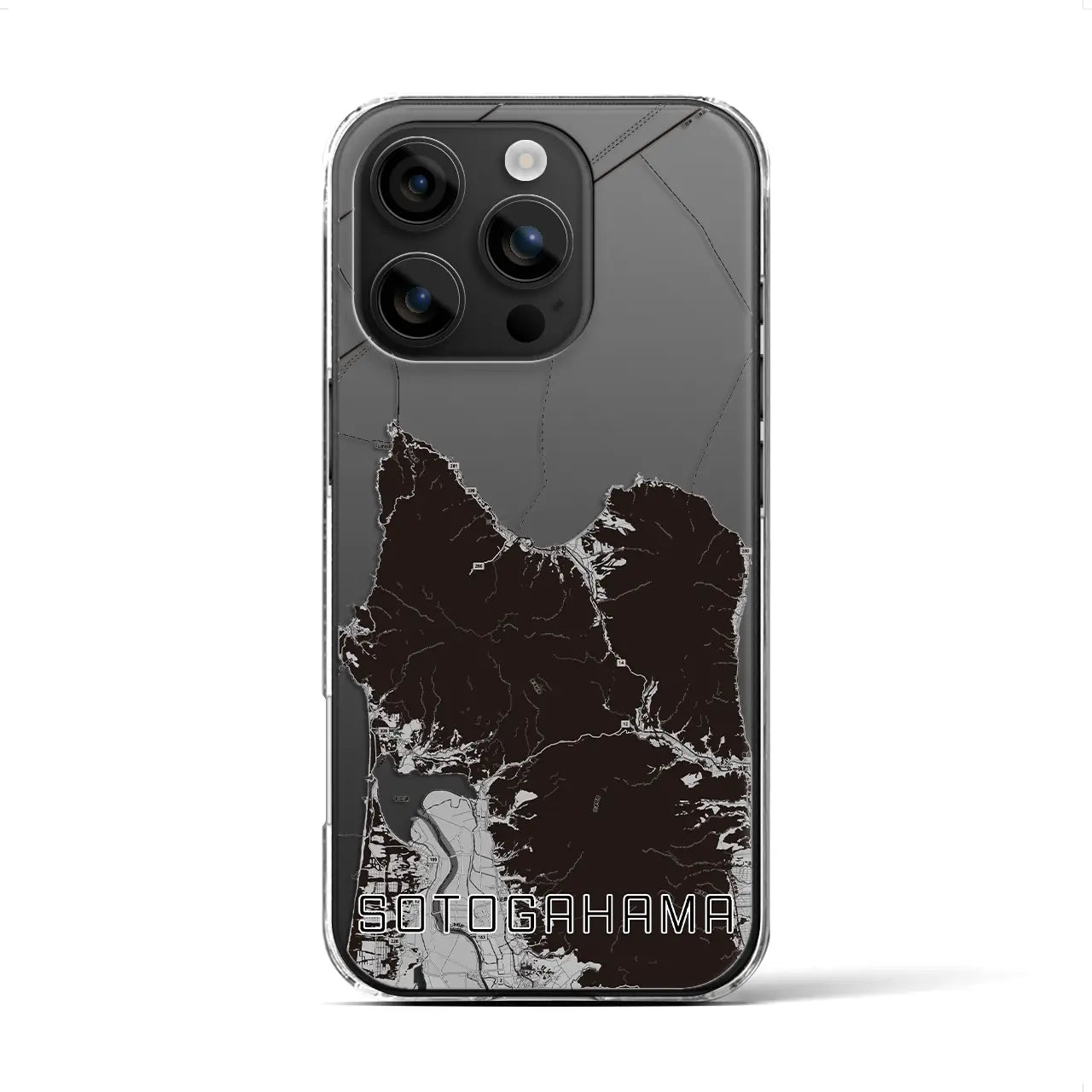 【外ヶ浜(青森県)】地図柄iPhoneケース(クリアタイプ)モノトーン・iPhone 16 用