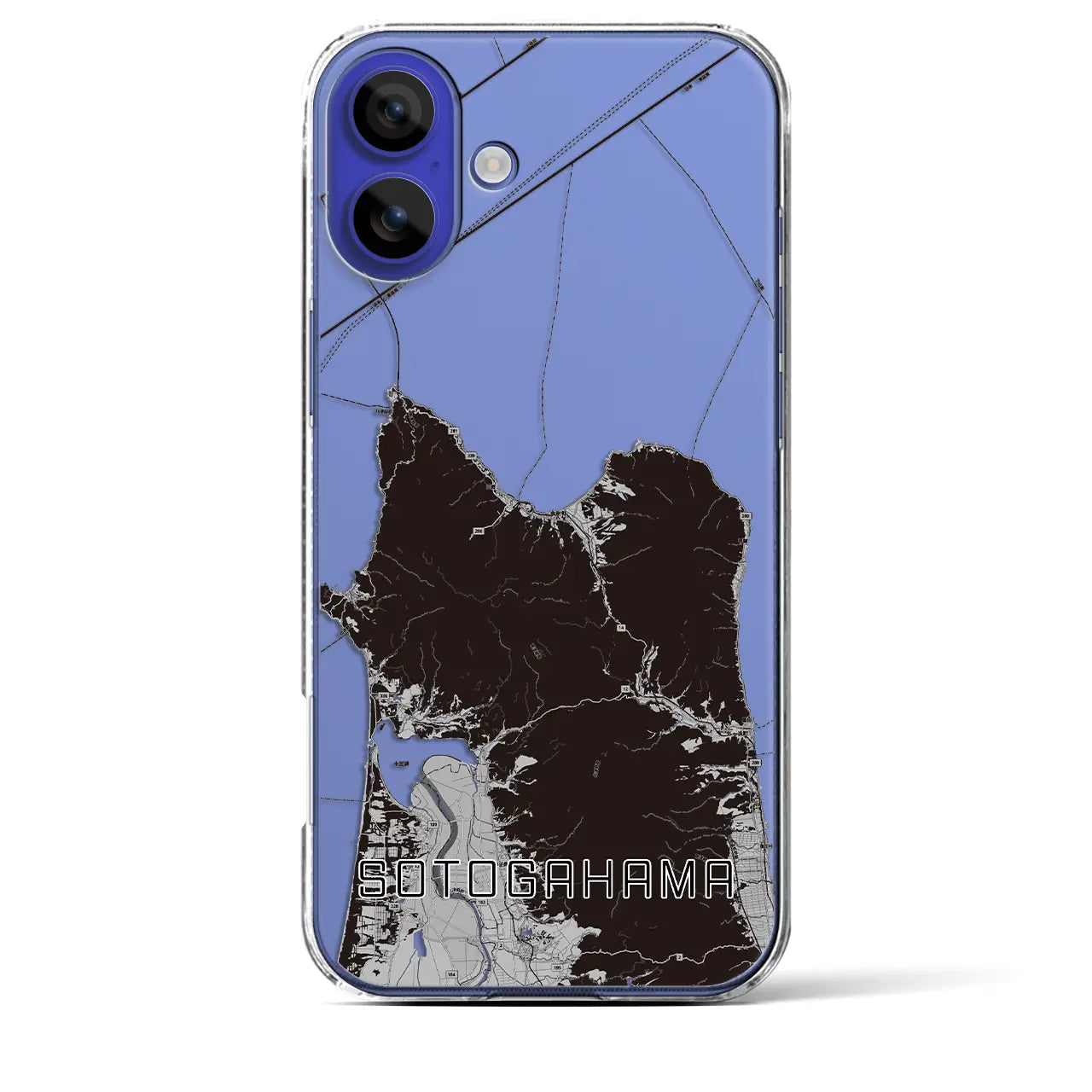 【外ヶ浜(青森県)】地図柄iPhoneケース(クリアタイプ)モノトーン・iPhone 16 Pro Max 用