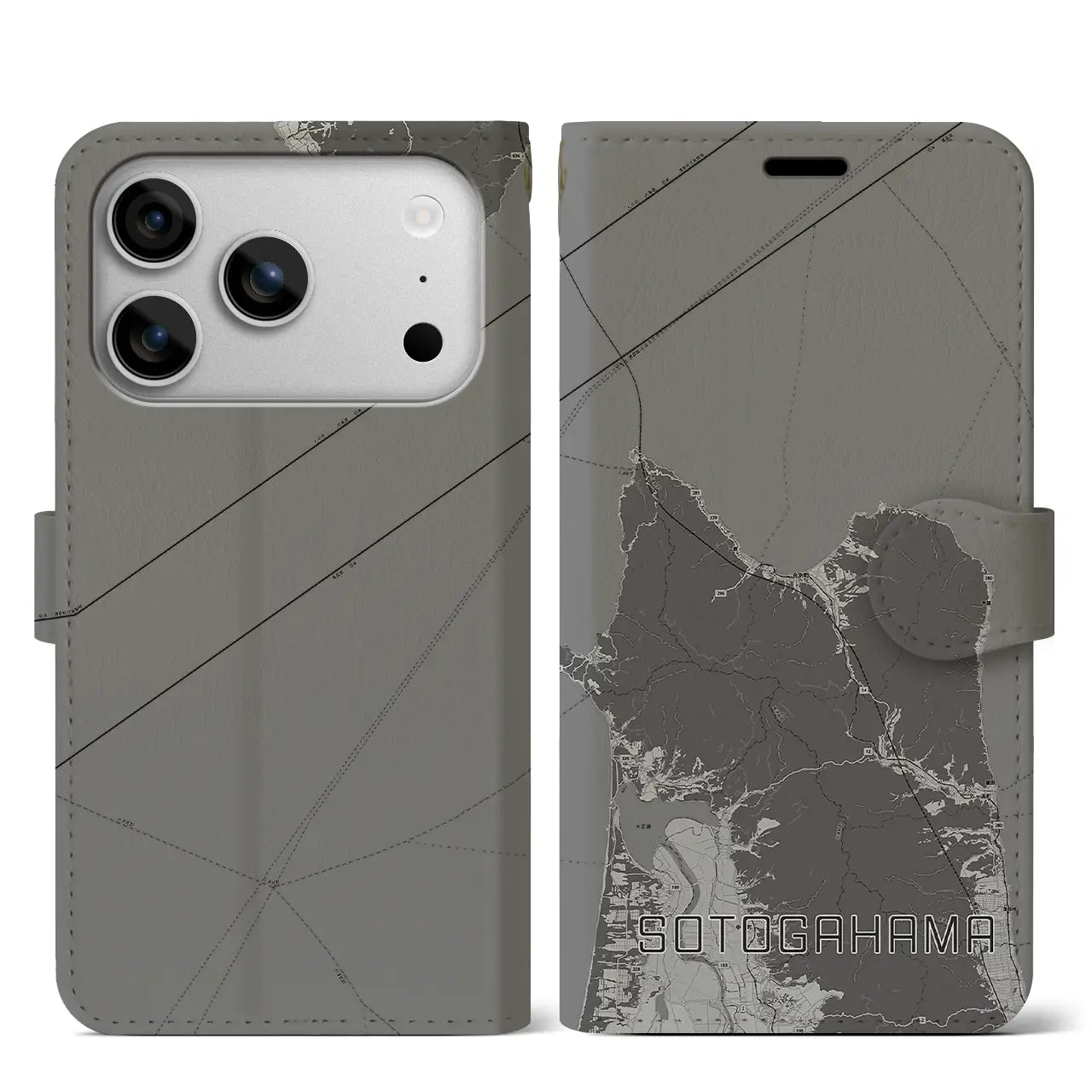 【外ヶ浜(青森県)】地図柄iPhoneケース(手帳タイプ)