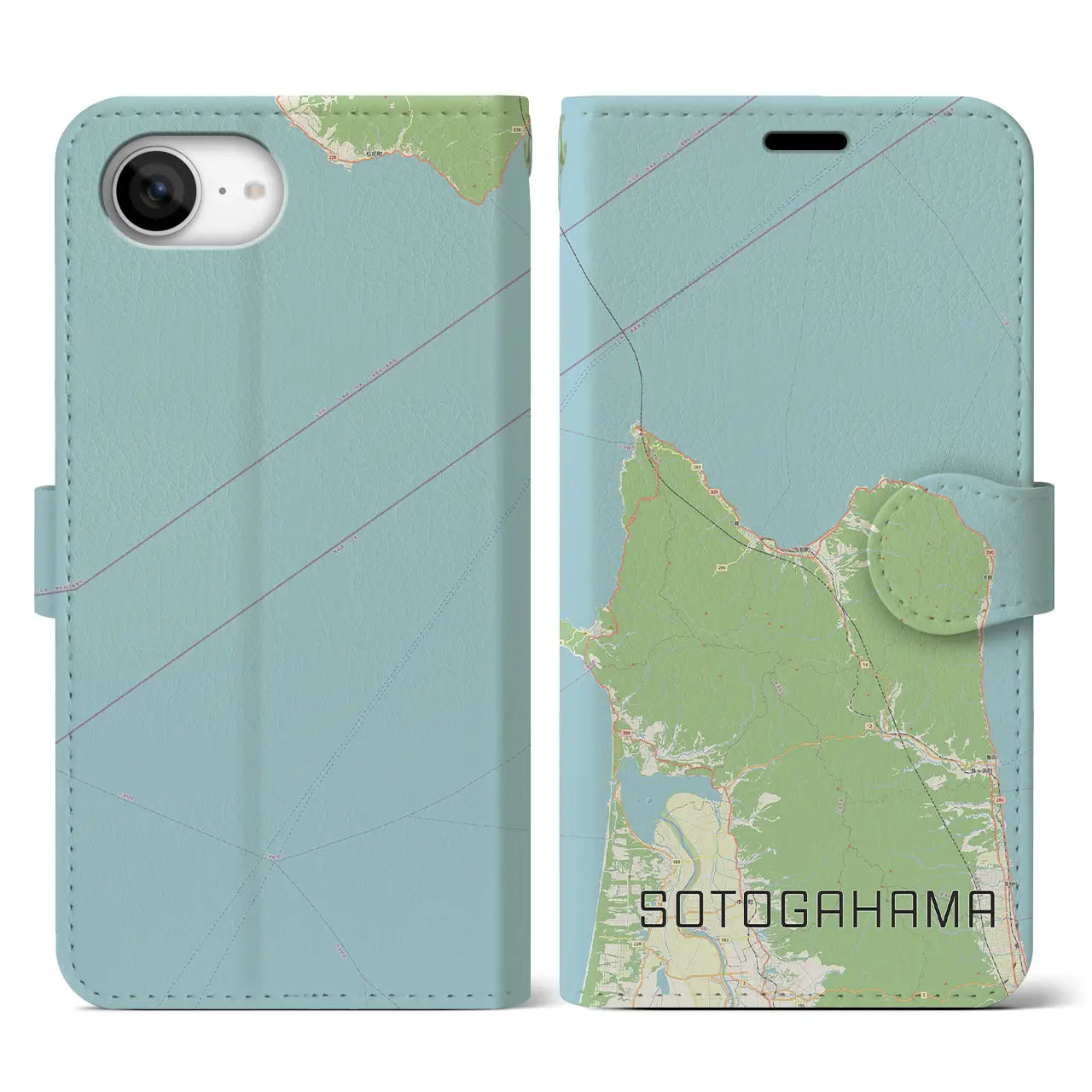 【外ヶ浜(青森県)】地図柄iPhoneケース(手帳タイプ)
