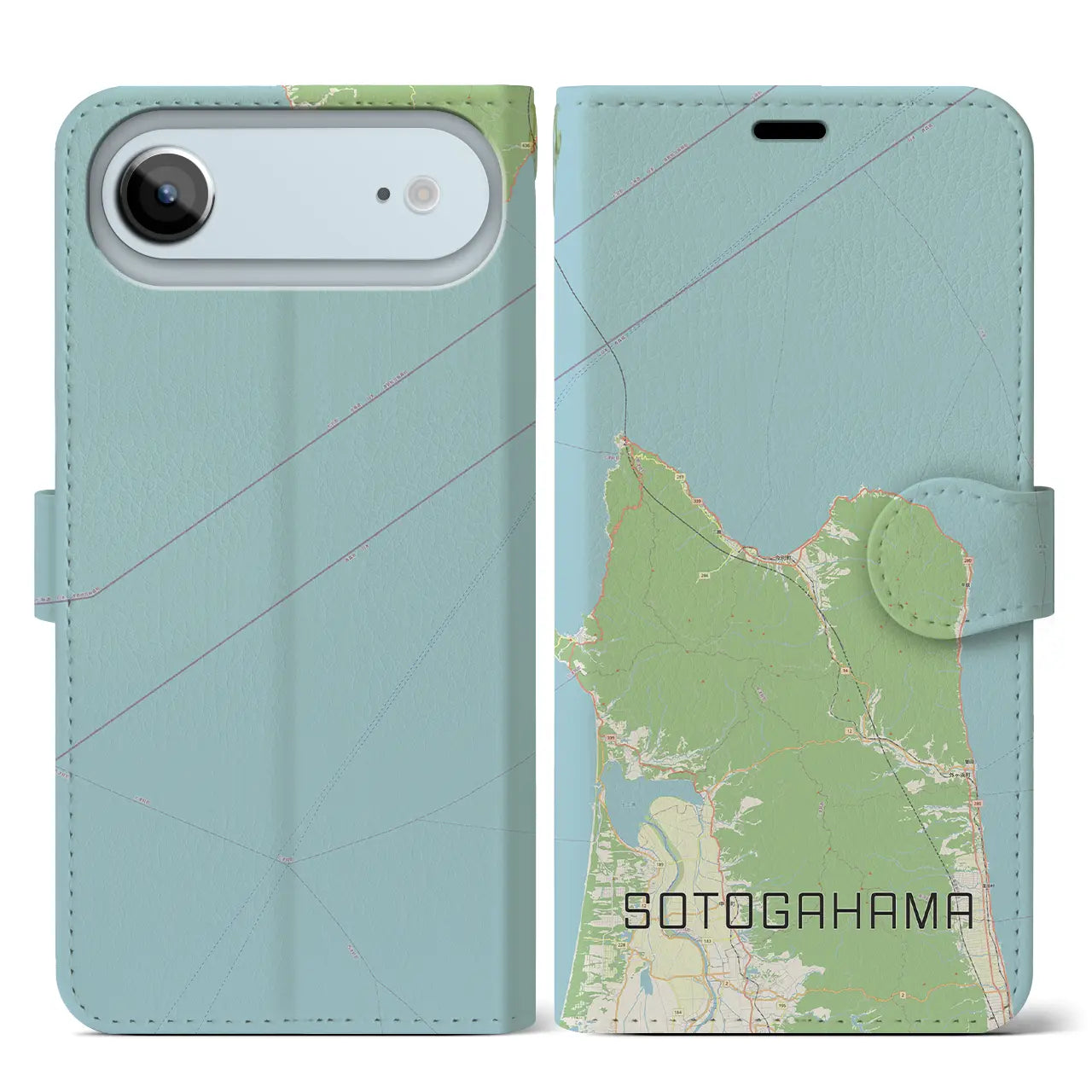 【外ヶ浜(青森県)】地図柄iPhoneケース(手帳タイプ)