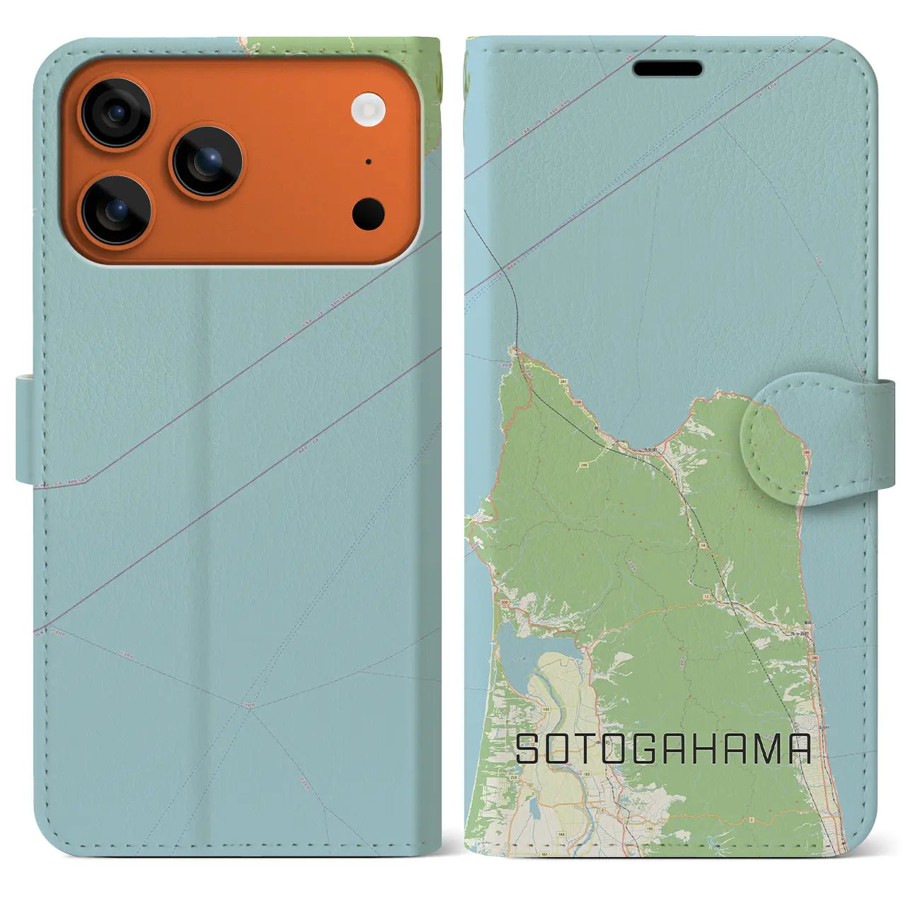 【外ヶ浜(青森県)】地図柄iPhoneケース(手帳タイプ)