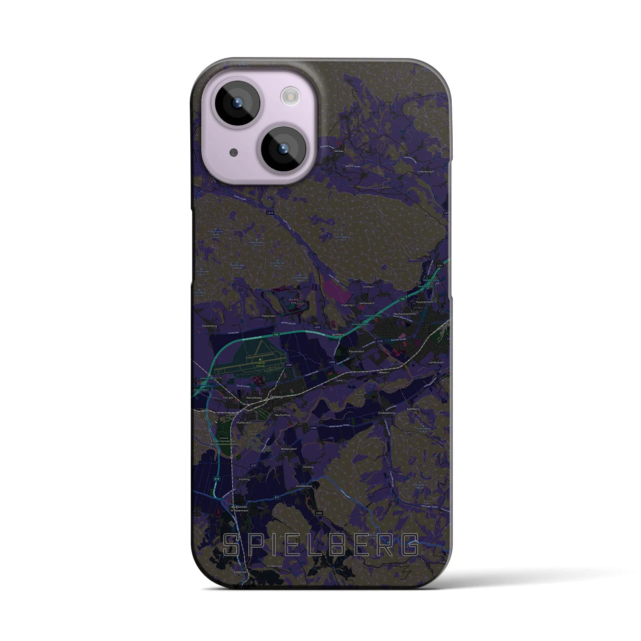 【シュピールベルク(オーストリア)】地図柄iPhoneケース(バックカバータイプ)