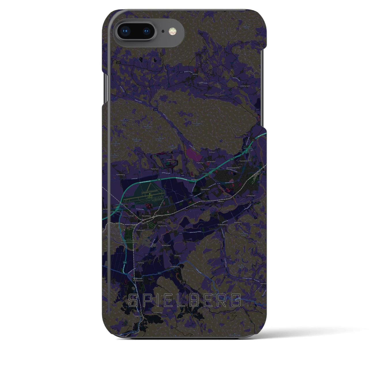 【シュピールベルク(オーストリア)】地図柄iPhoneケース(バックカバータイプ)