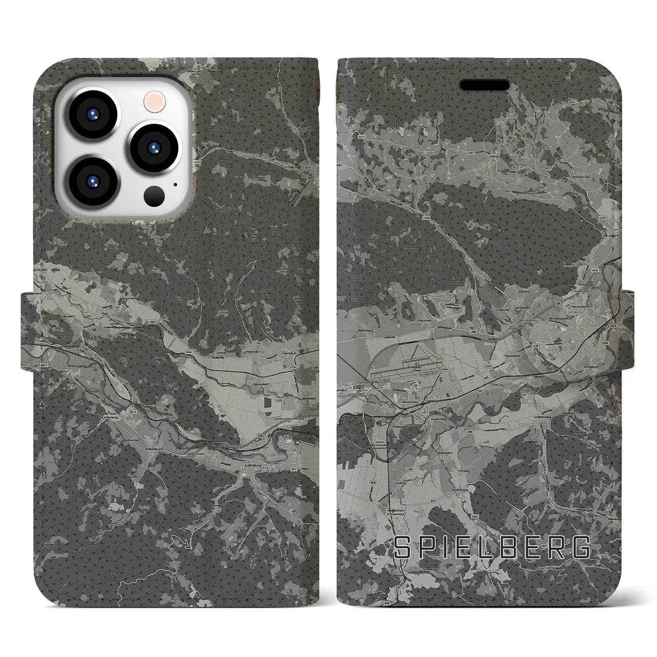 【シュピールベルク(オーストリア)】地図柄iPhoneケース(手帳タイプ)