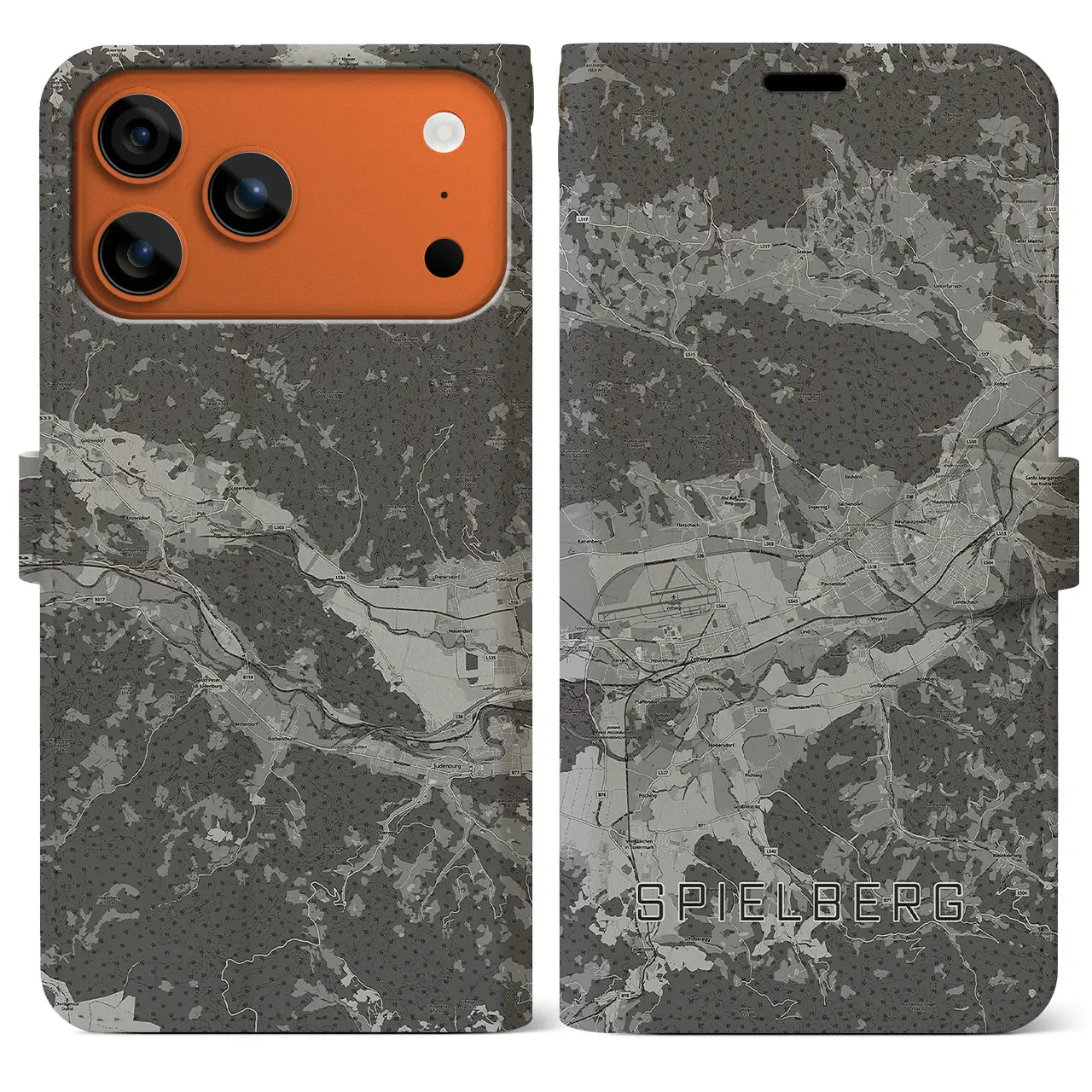 【シュピールベルク(オーストリア)】地図柄iPhoneケース(手帳タイプ)