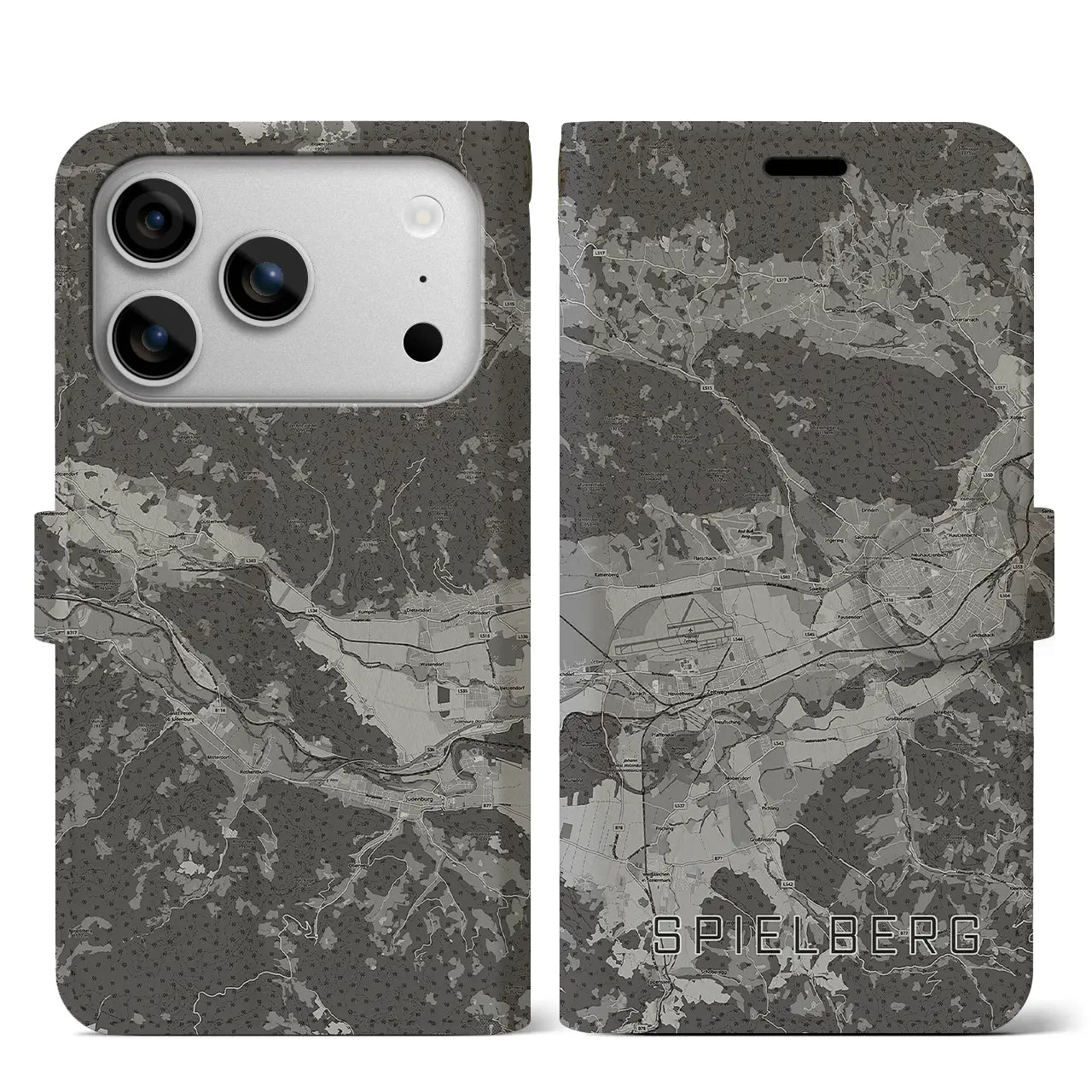 【シュピールベルク(オーストリア)】地図柄iPhoneケース(手帳タイプ)