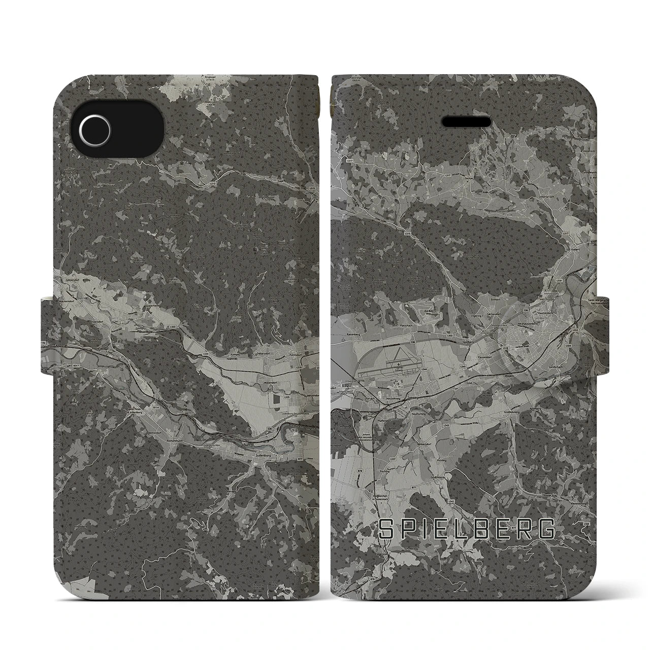 【シュピールベルク(オーストリア)】地図柄iPhoneケース(手帳タイプ)