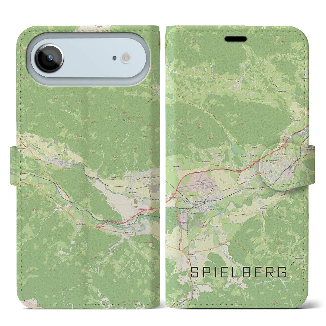 【シュピールベルク(オーストリア)】地図柄iPhoneケース(手帳タイプ)