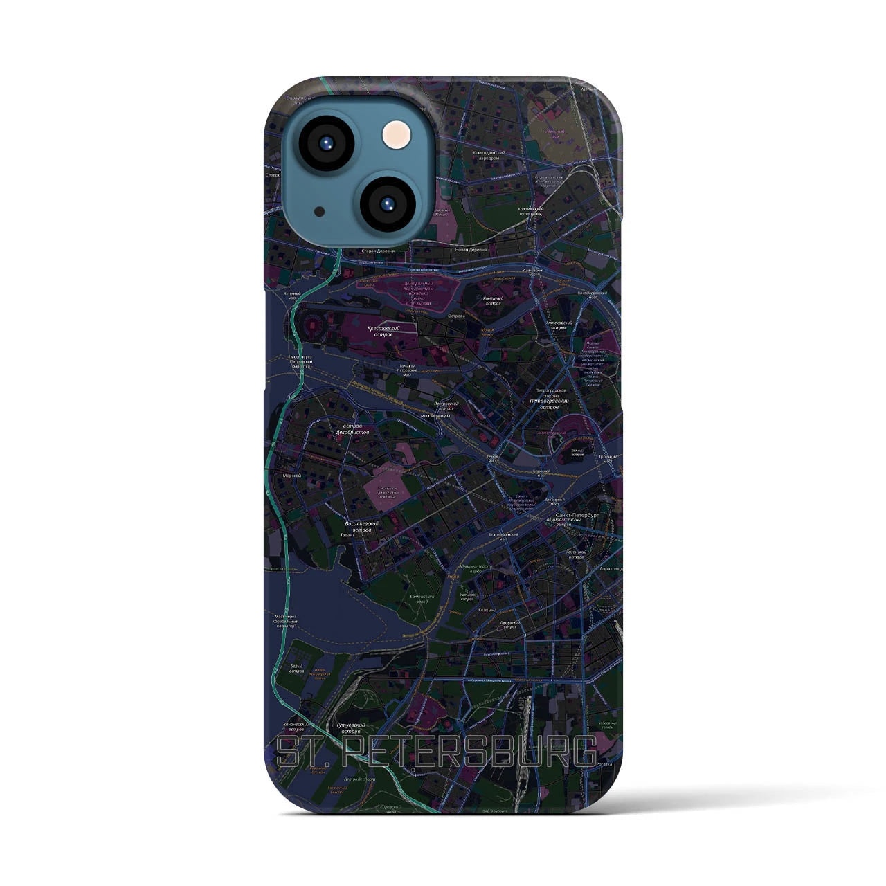 【サンクトペテルブルク(ロシア)】地図柄iPhoneケース(バックカバータイプ)