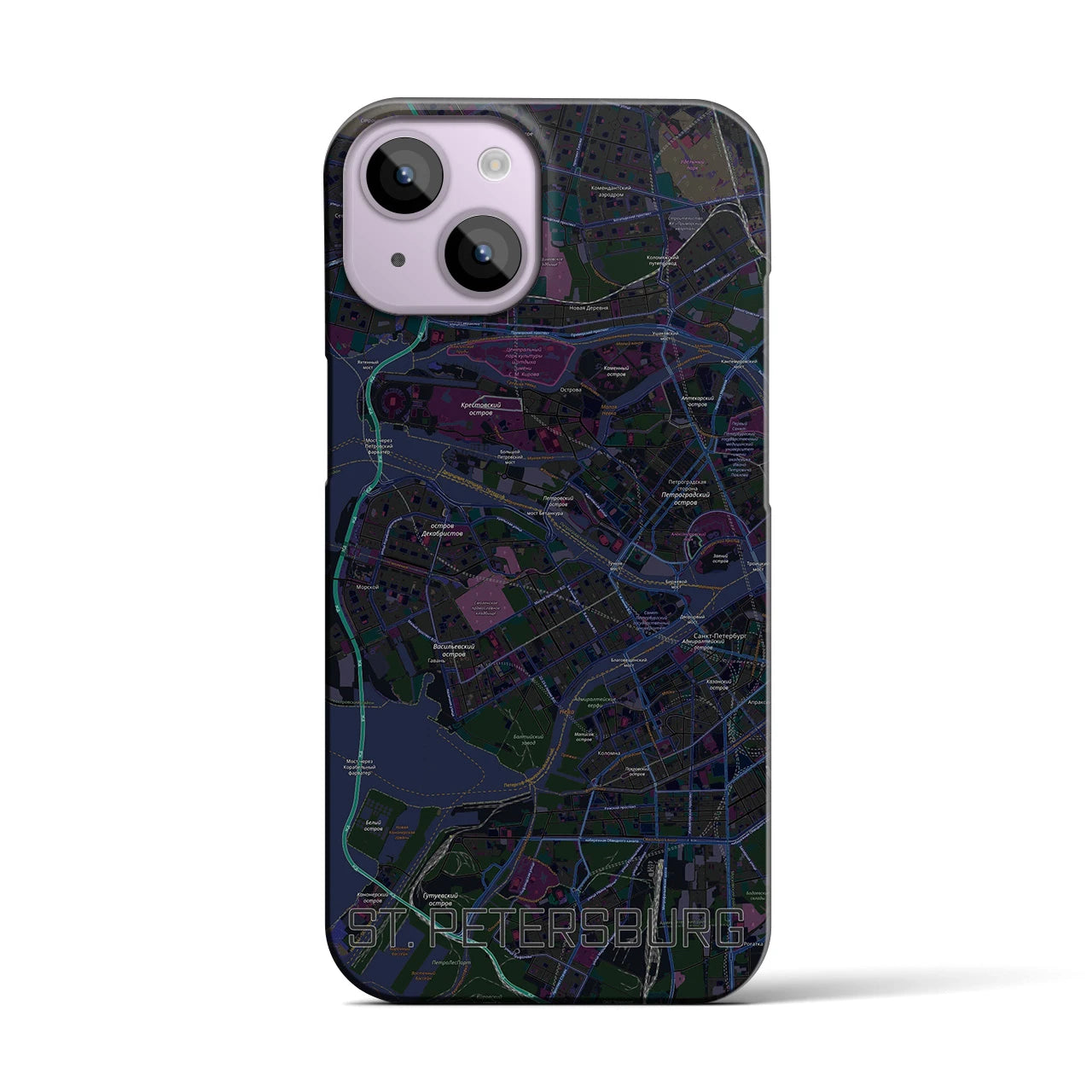 【サンクトペテルブルク(ロシア)】地図柄iPhoneケース(バックカバータイプ)