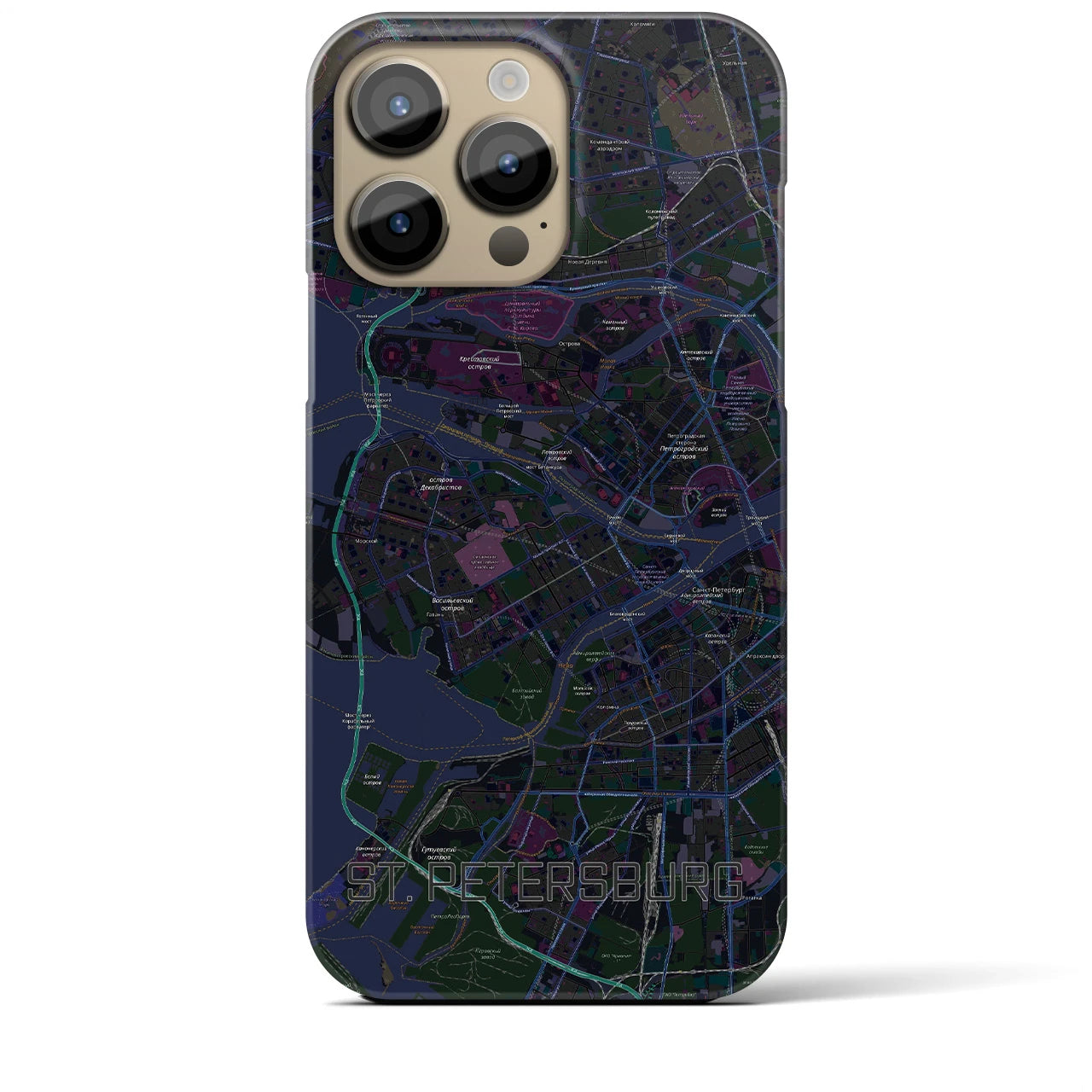 【サンクトペテルブルク(ロシア)】地図柄iPhoneケース(バックカバータイプ)