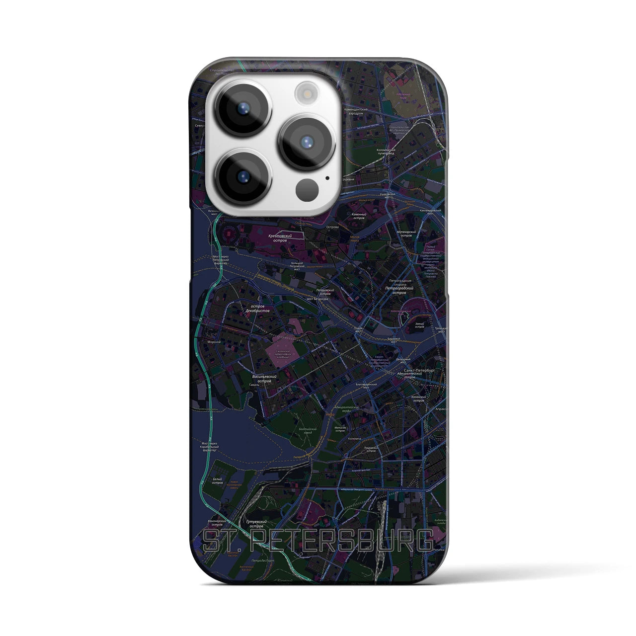 【サンクトペテルブルク(ロシア)】地図柄iPhoneケース(バックカバータイプ)