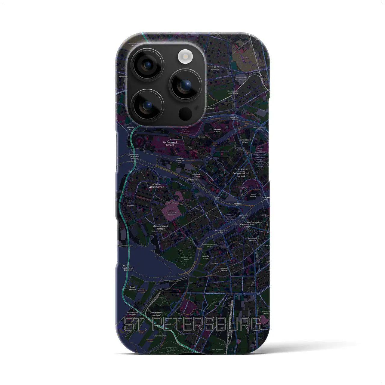 【サンクトペテルブルク(ロシア)】地図柄iPhoneケース(バックカバータイプ)