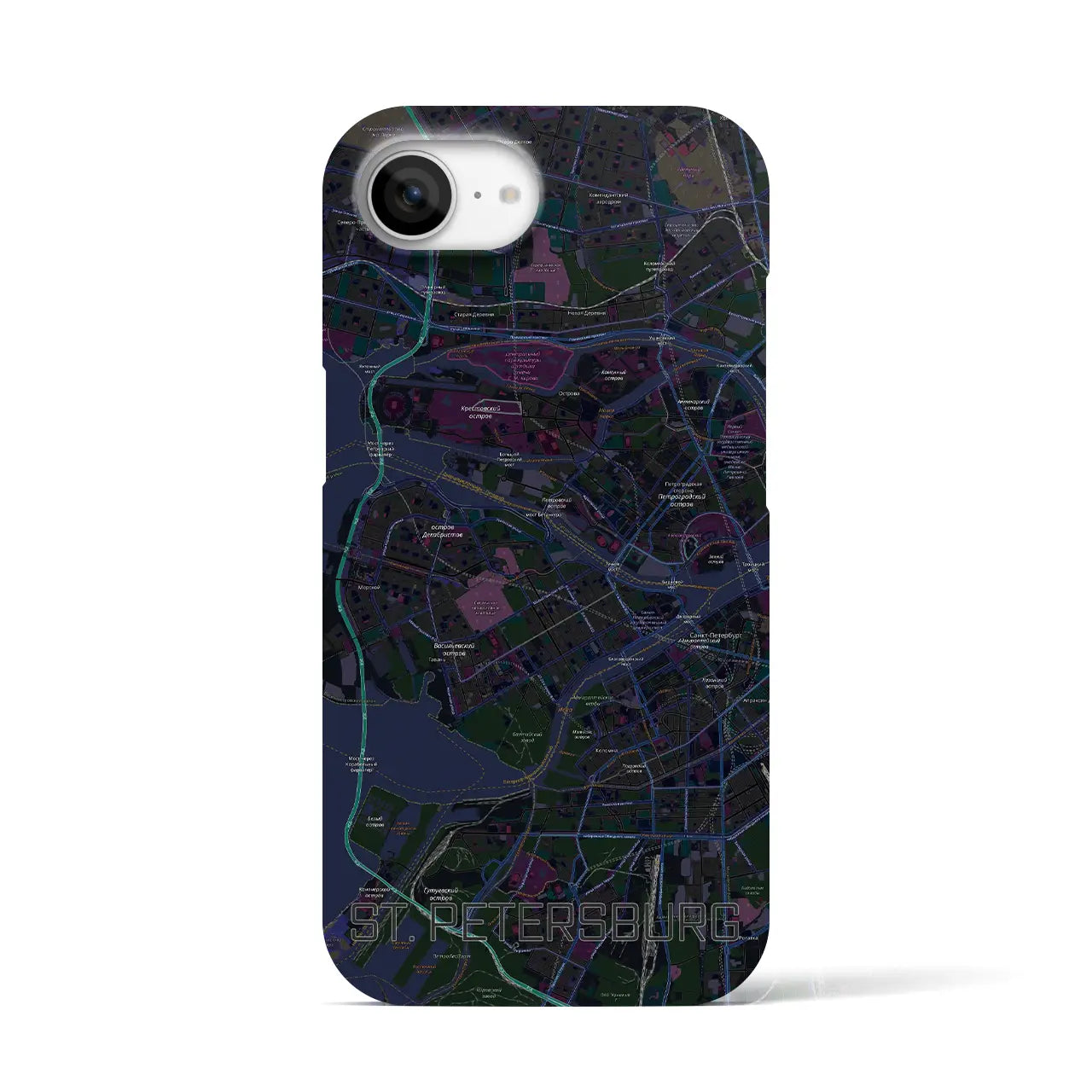 【サンクトペテルブルク(ロシア)】地図柄iPhoneケース(バックカバータイプ)