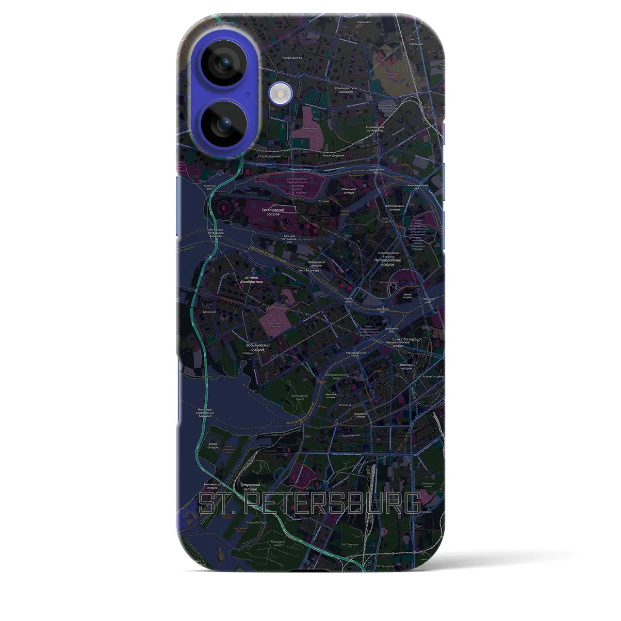 【サンクトペテルブルク(ロシア)】地図柄iPhoneケース(バックカバータイプ)