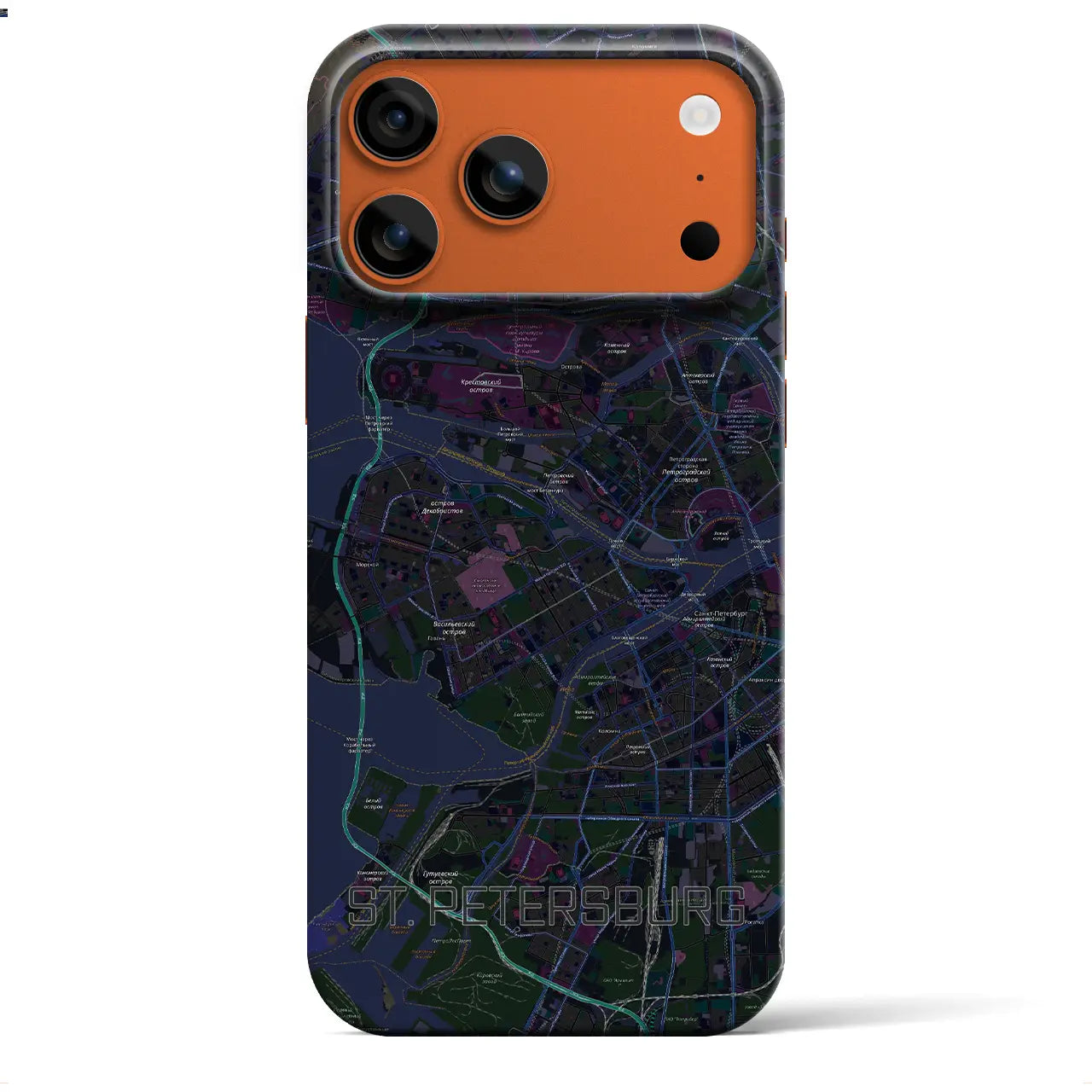 【サンクトペテルブルク(ロシア)】地図柄iPhoneケース(バックカバータイプ)