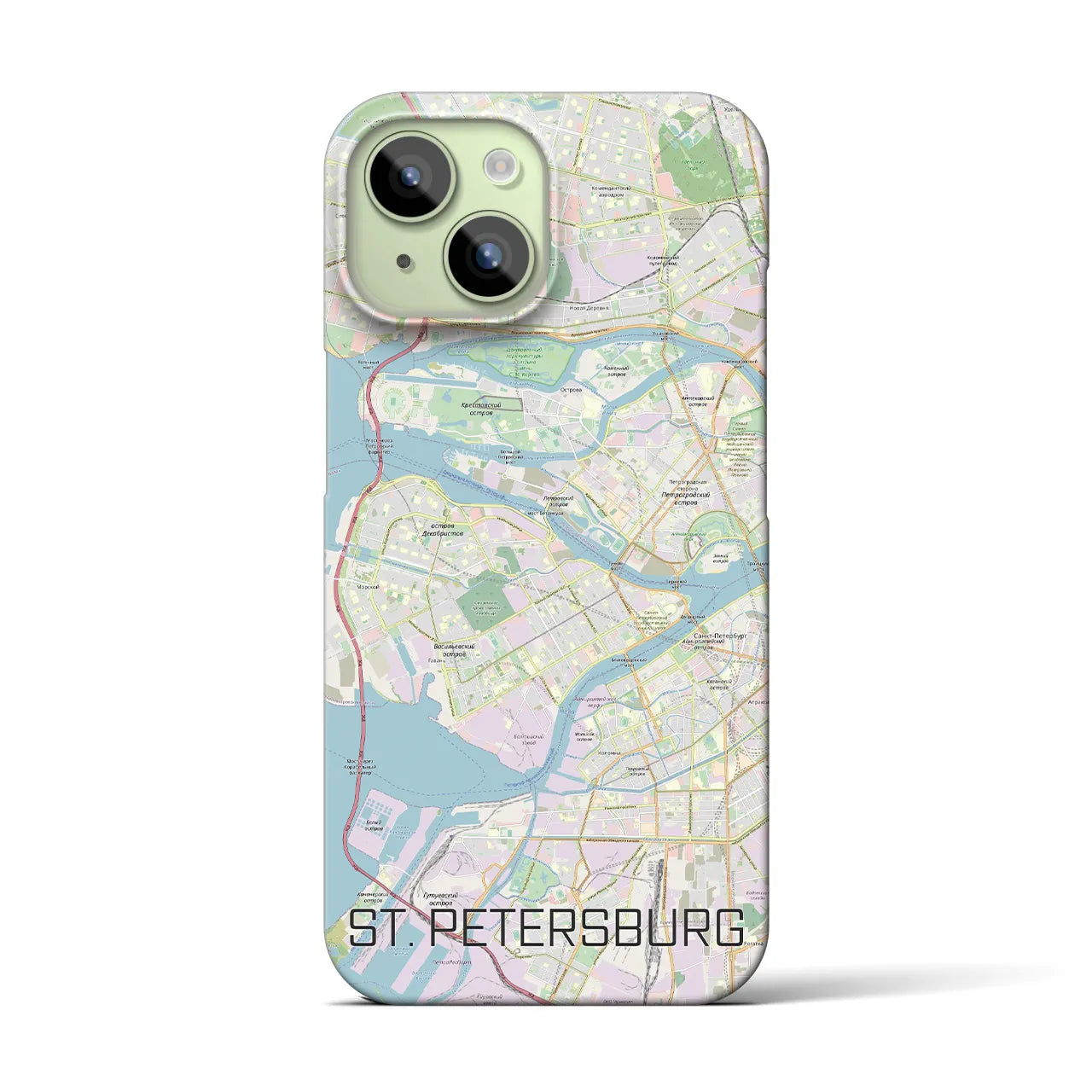 【サンクトペテルブルク(ロシア)】地図柄iPhoneケース(バックカバータイプ)