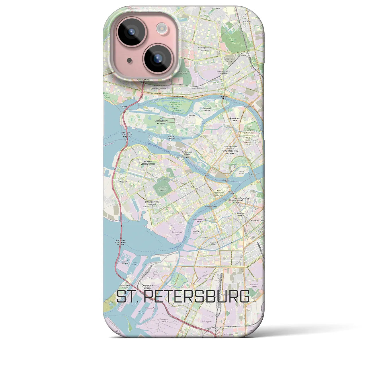【サンクトペテルブルク(ロシア)】地図柄iPhoneケース(バックカバータイプ)