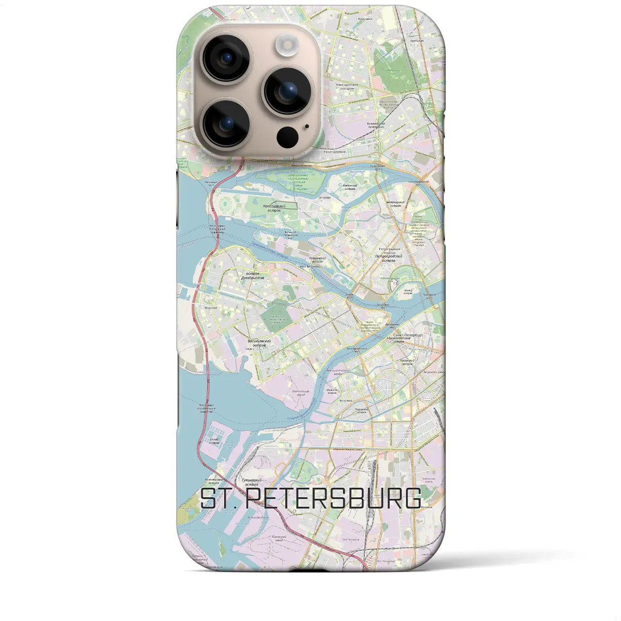 【サンクトペテルブルク(ロシア)】地図柄iPhoneケース(バックカバータイプ)