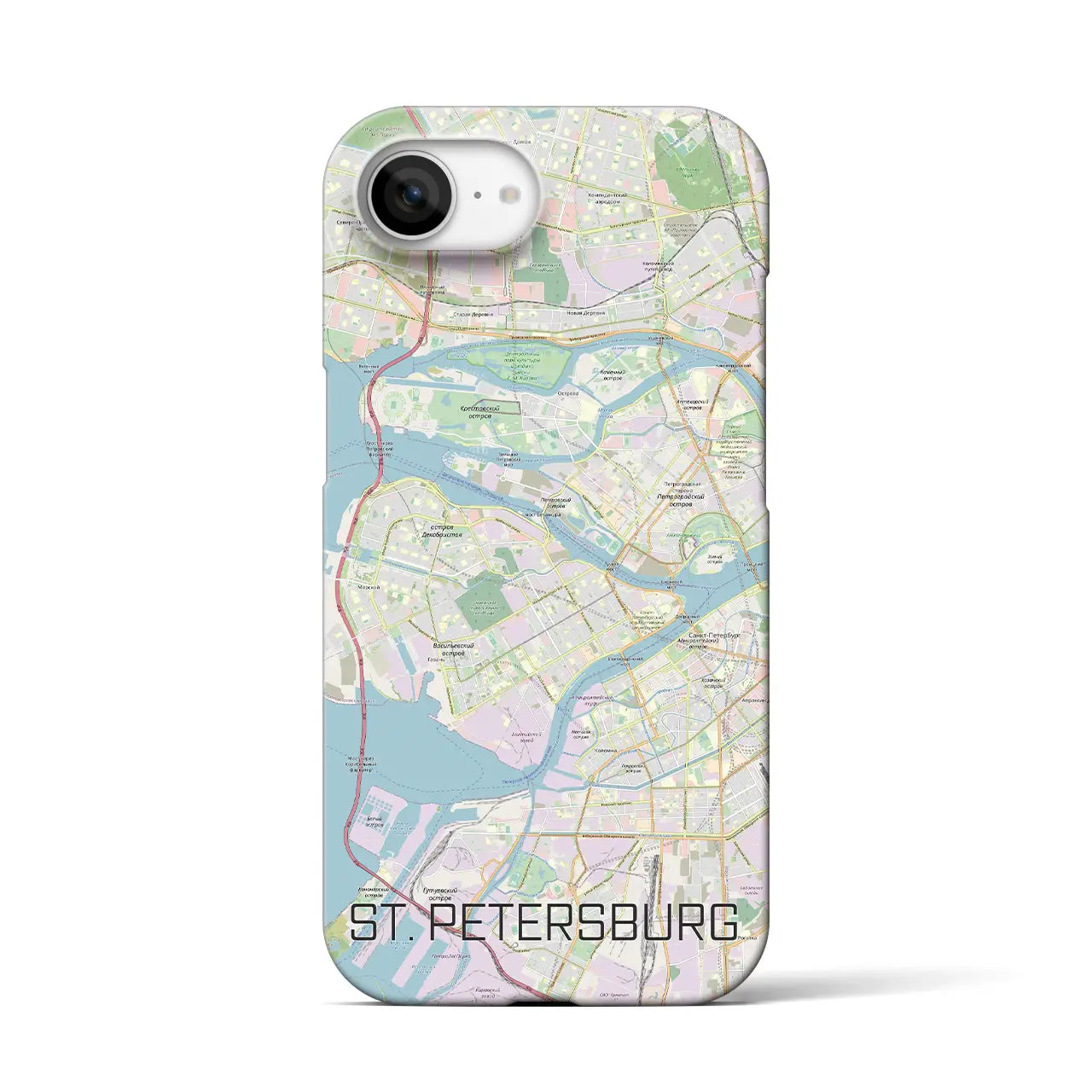 【サンクトペテルブルク(ロシア)】地図柄iPhoneケース(バックカバータイプ)