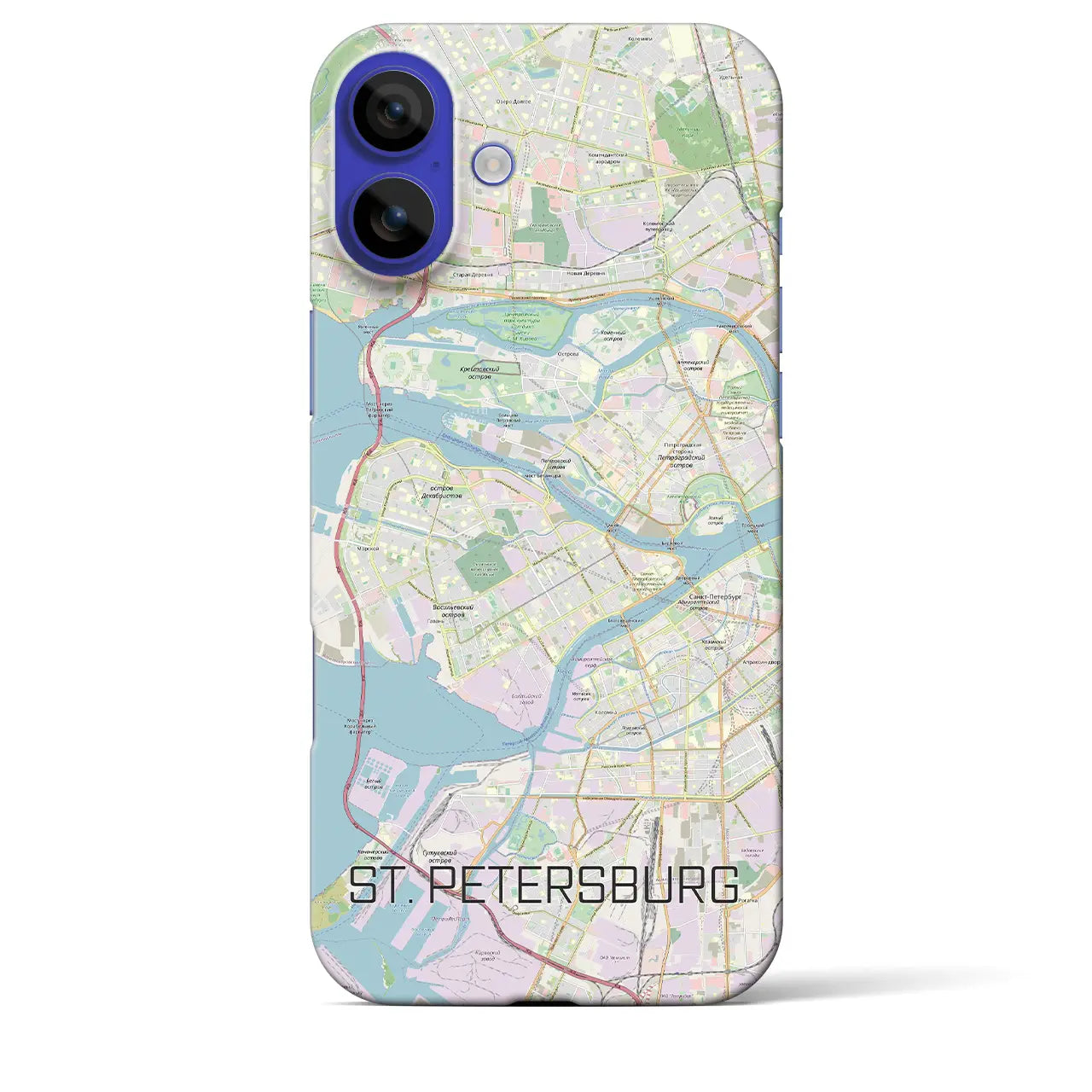 【サンクトペテルブルク(ロシア)】地図柄iPhoneケース(バックカバータイプ)ナチュラル・iPhone 16 Pro Max 用
