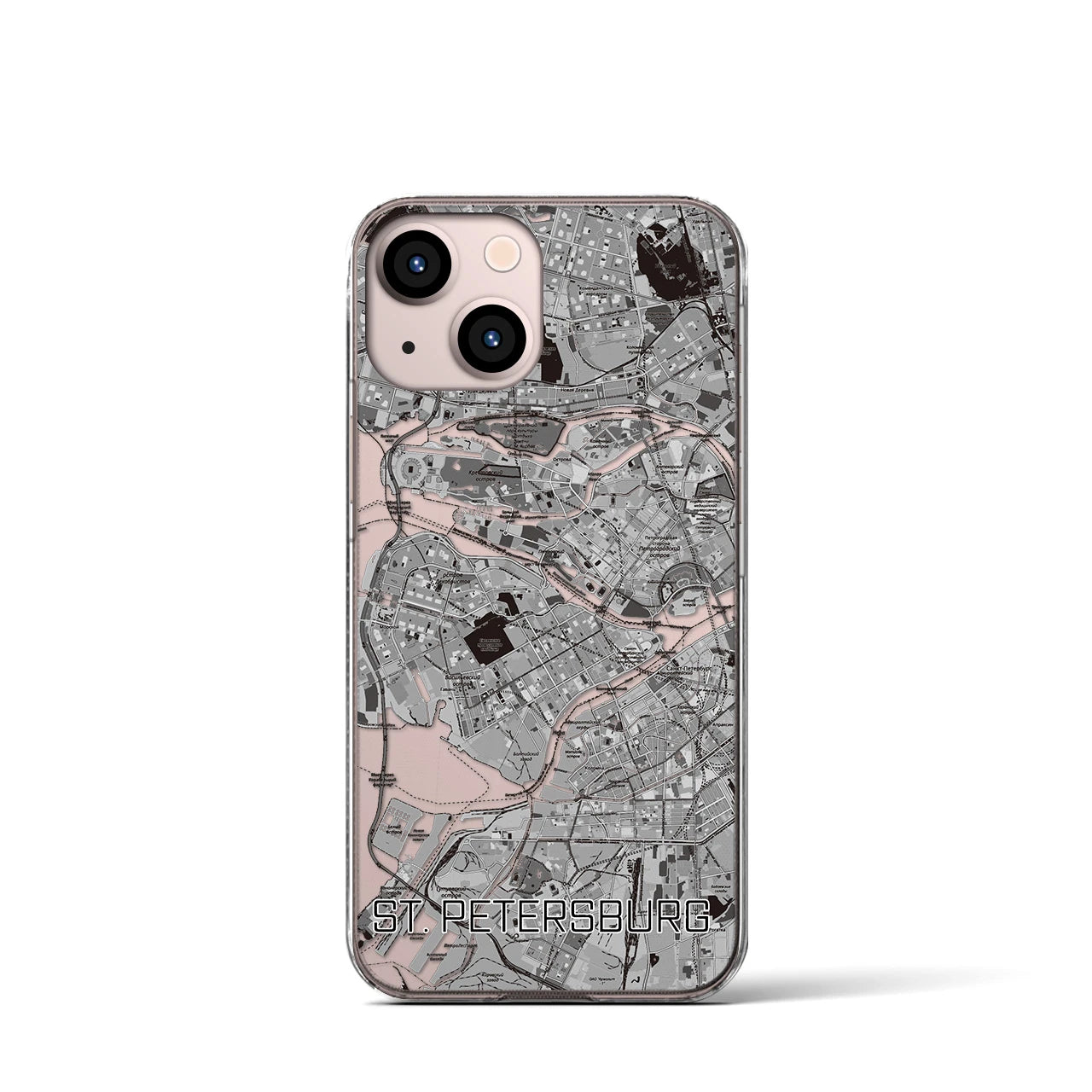 【サンクトペテルブルク(ロシア)】地図柄iPhoneケース(クリアタイプ)