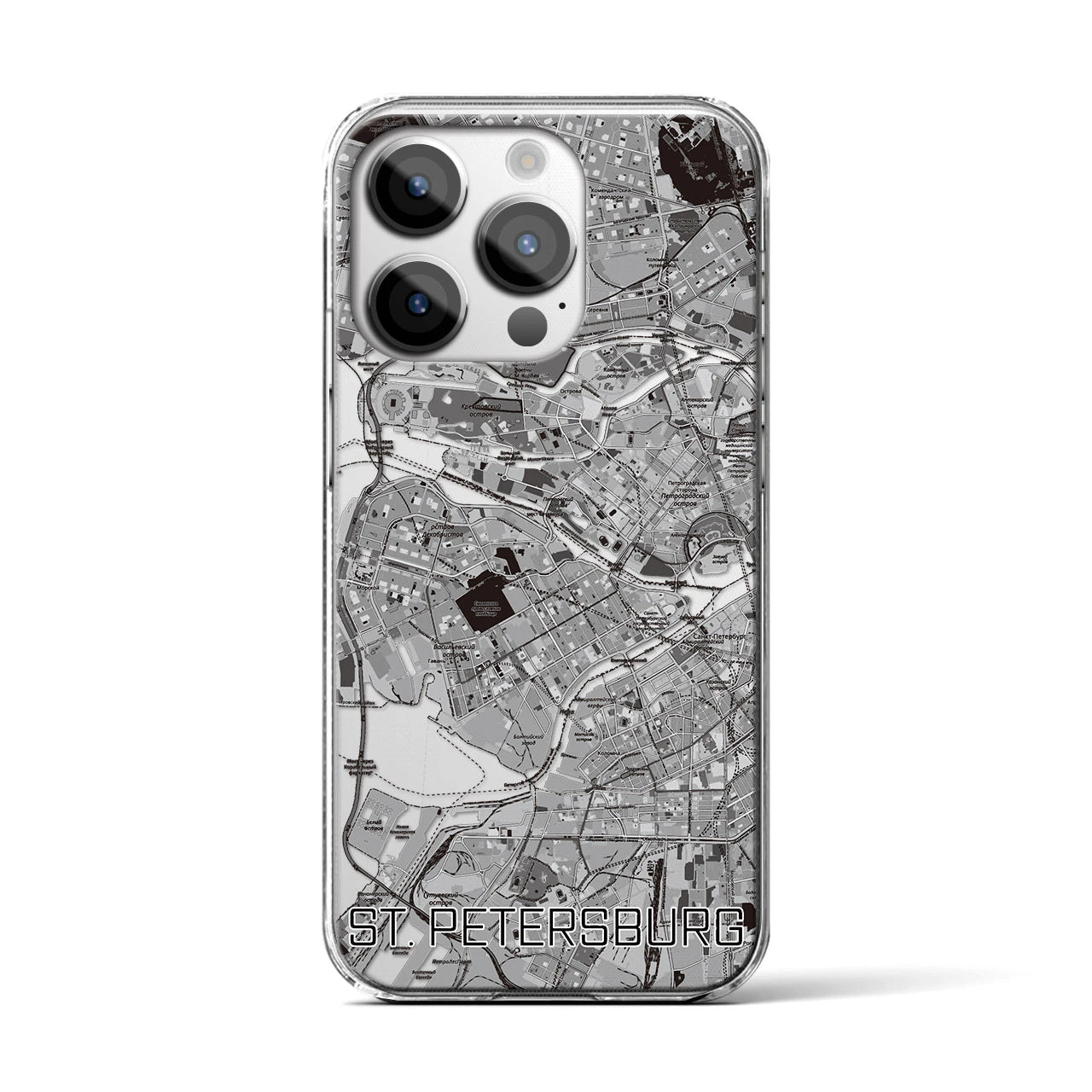 【サンクトペテルブルク(ロシア)】地図柄iPhoneケース(クリアタイプ)
