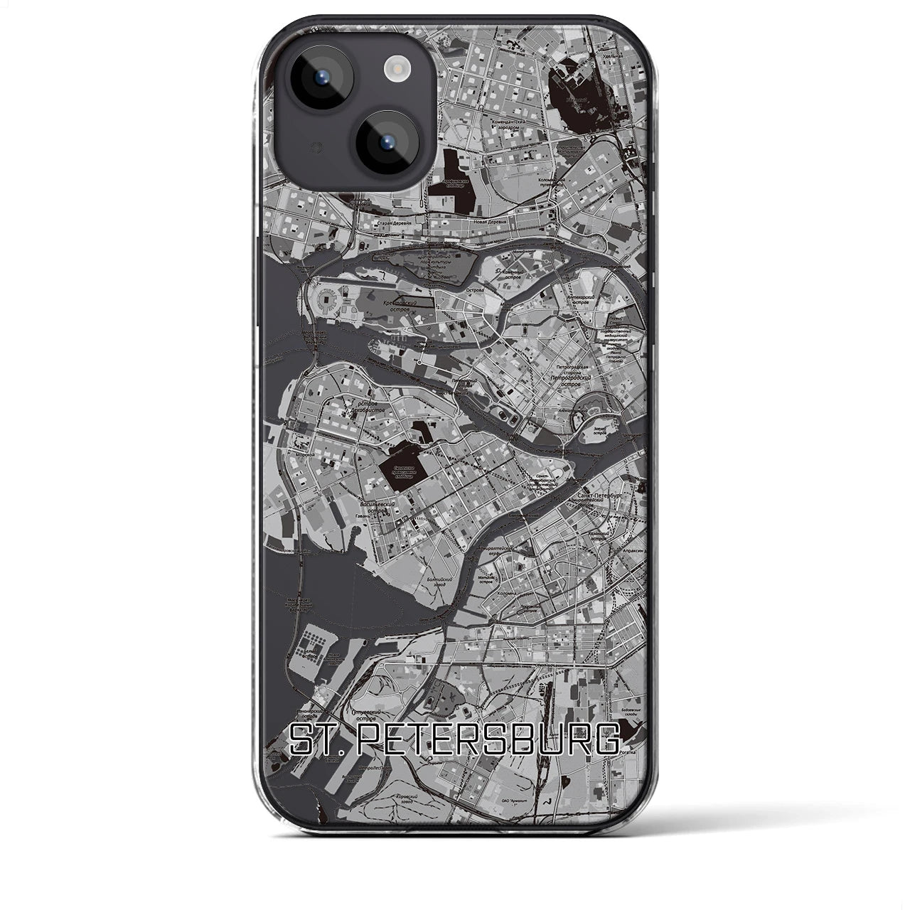 【サンクトペテルブルク(ロシア)】地図柄iPhoneケース(クリアタイプ)