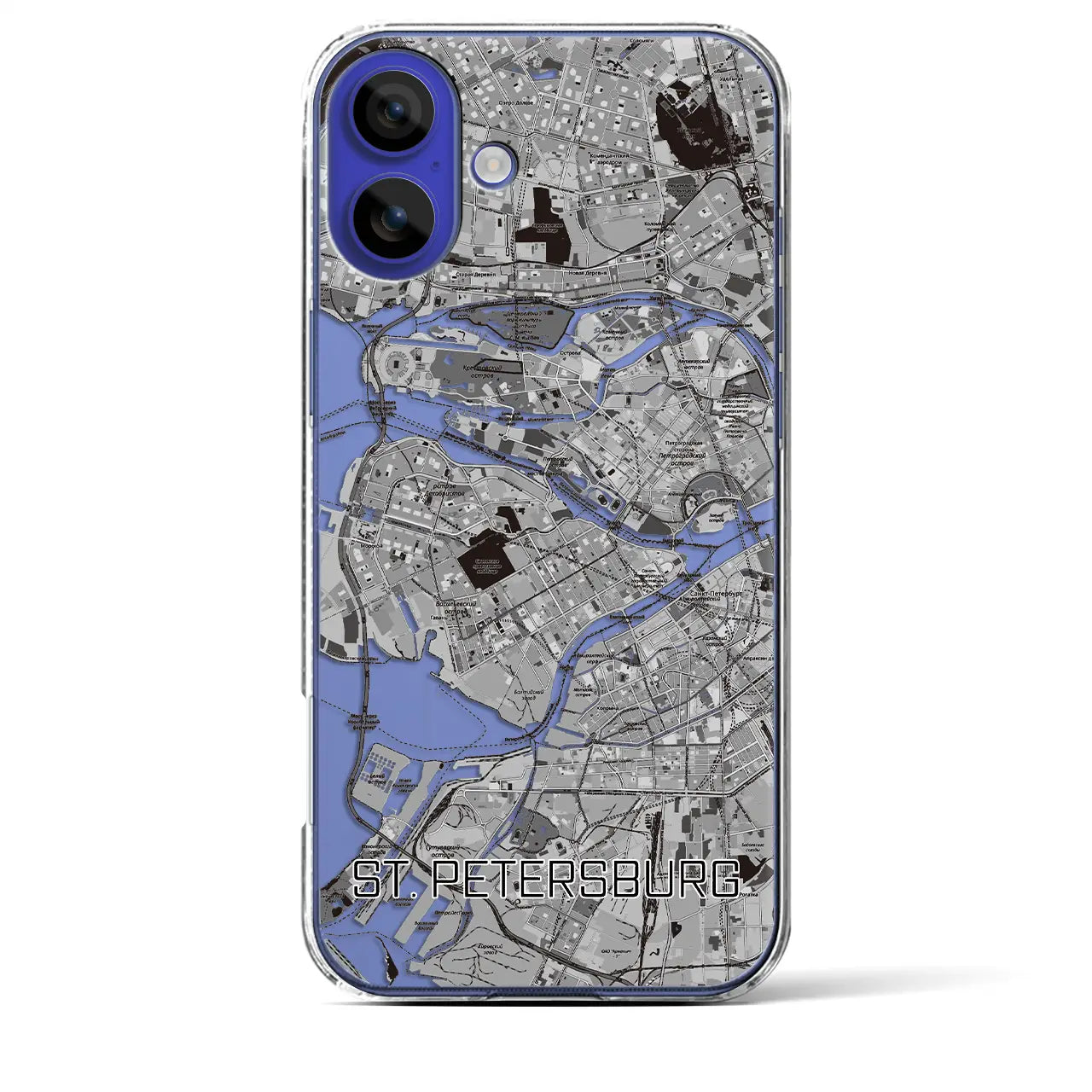 【サンクトペテルブルク(ロシア)】地図柄iPhoneケース(クリアタイプ)