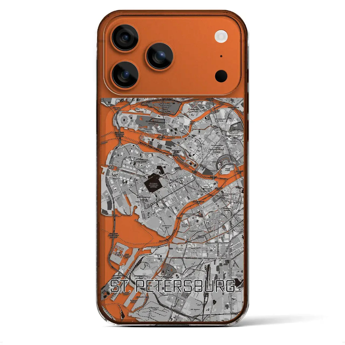 【サンクトペテルブルク(ロシア)】地図柄iPhoneケース(クリアタイプ)