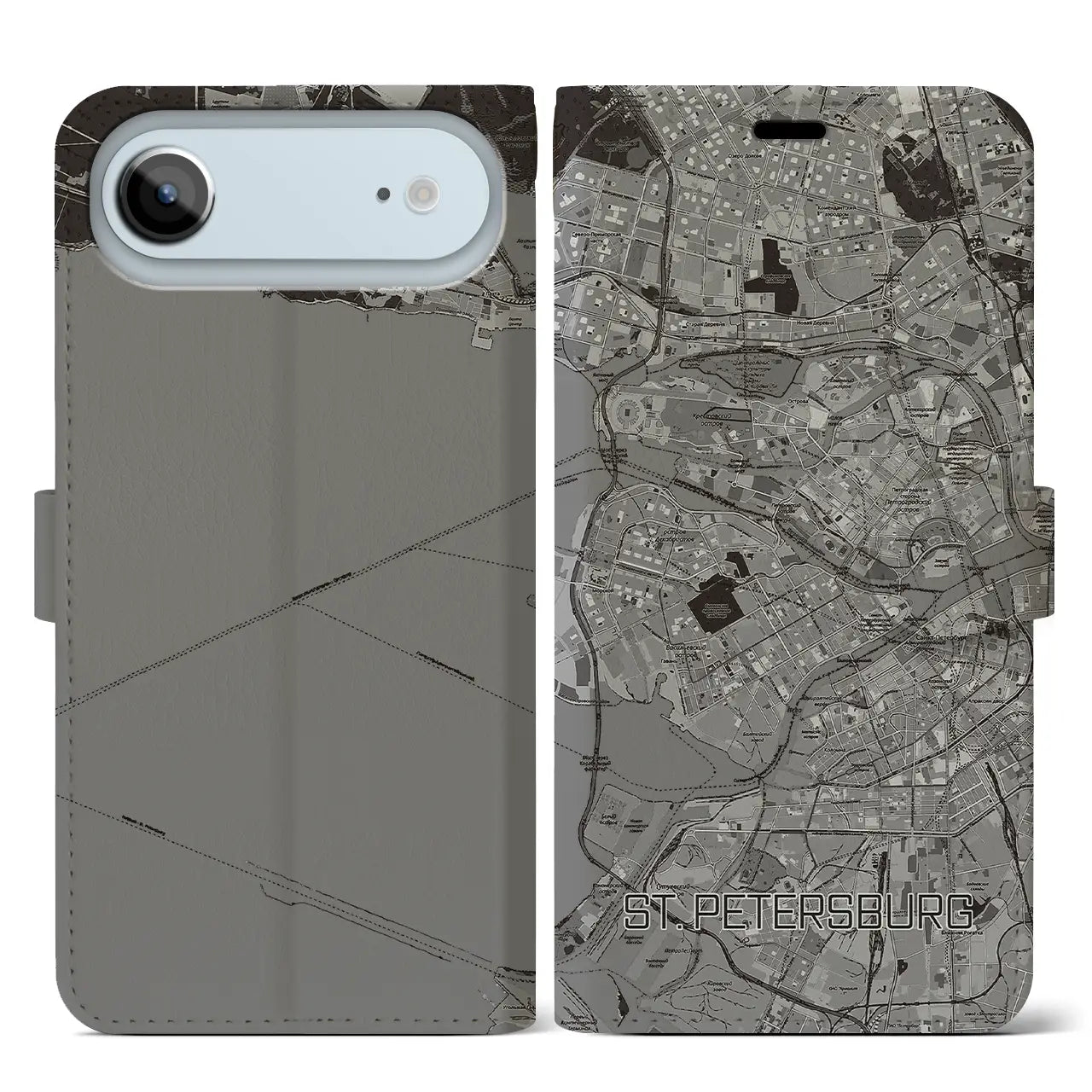 【サンクトペテルブルク(ロシア)】地図柄iPhoneケース(手帳タイプ)