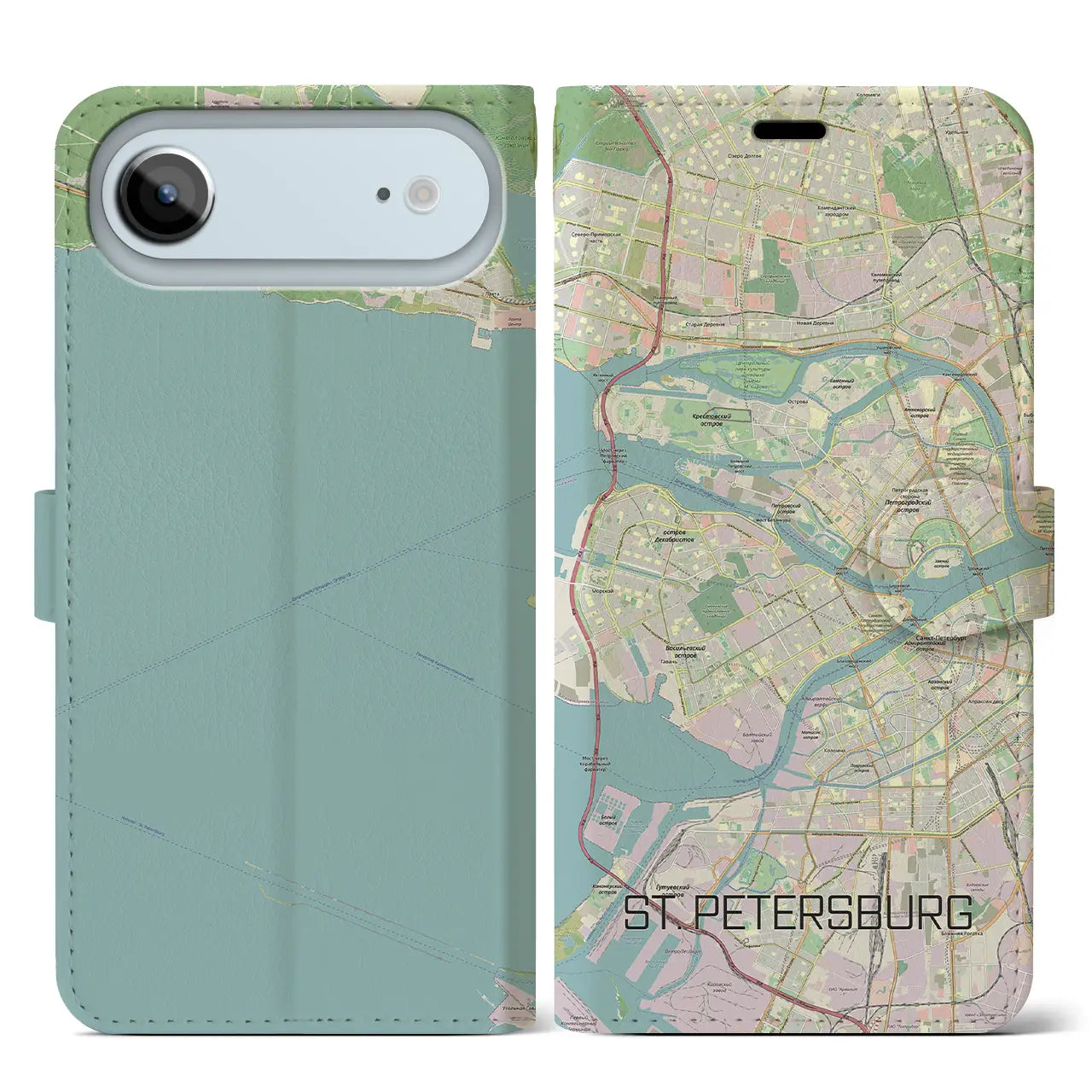 【サンクトペテルブルク(ロシア)】地図柄iPhoneケース(手帳タイプ)