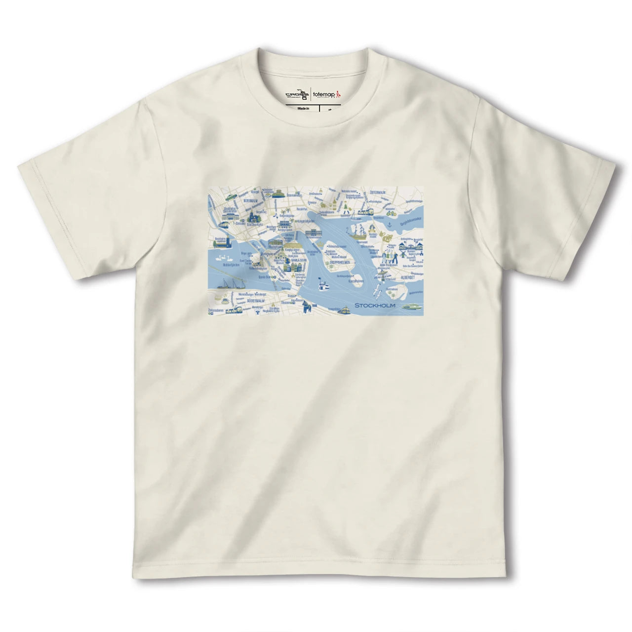 【ストックホルム(スウェーデン)】イラストマップTシャツ