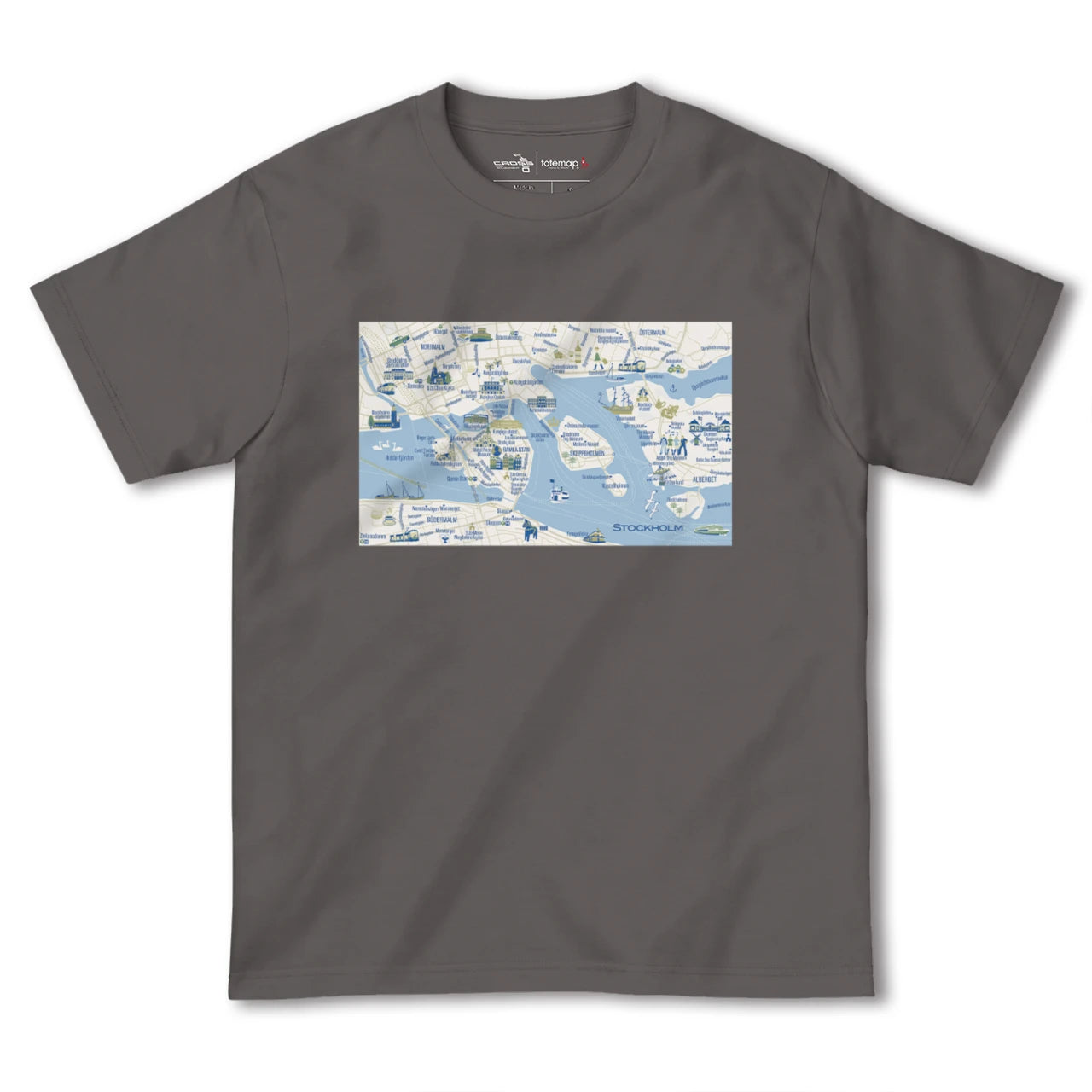 【ストックホルム(スウェーデン)】イラストマップTシャツ