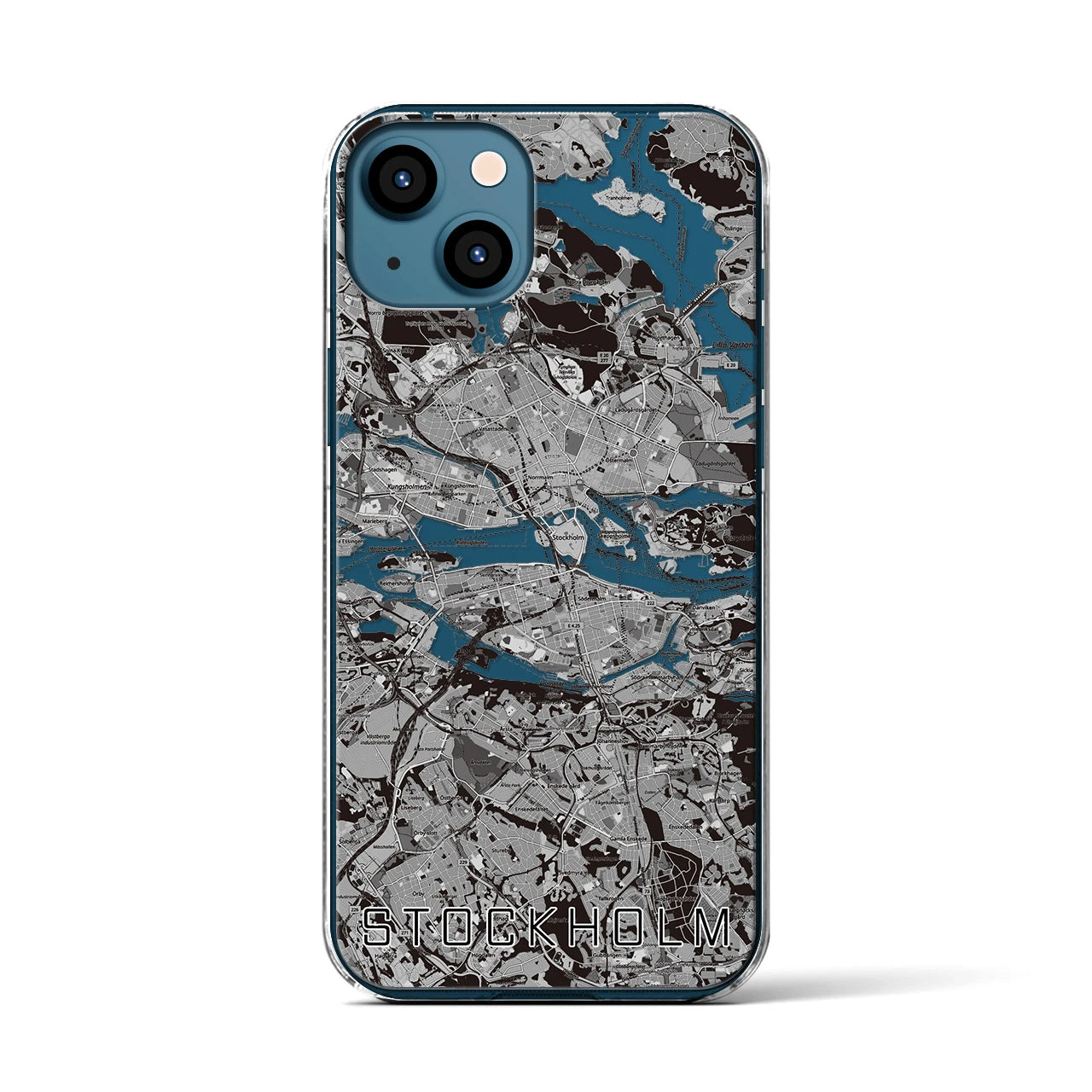【ストックホルム(スウェーデン)】地図柄iPhoneケース(クリアタイプ)