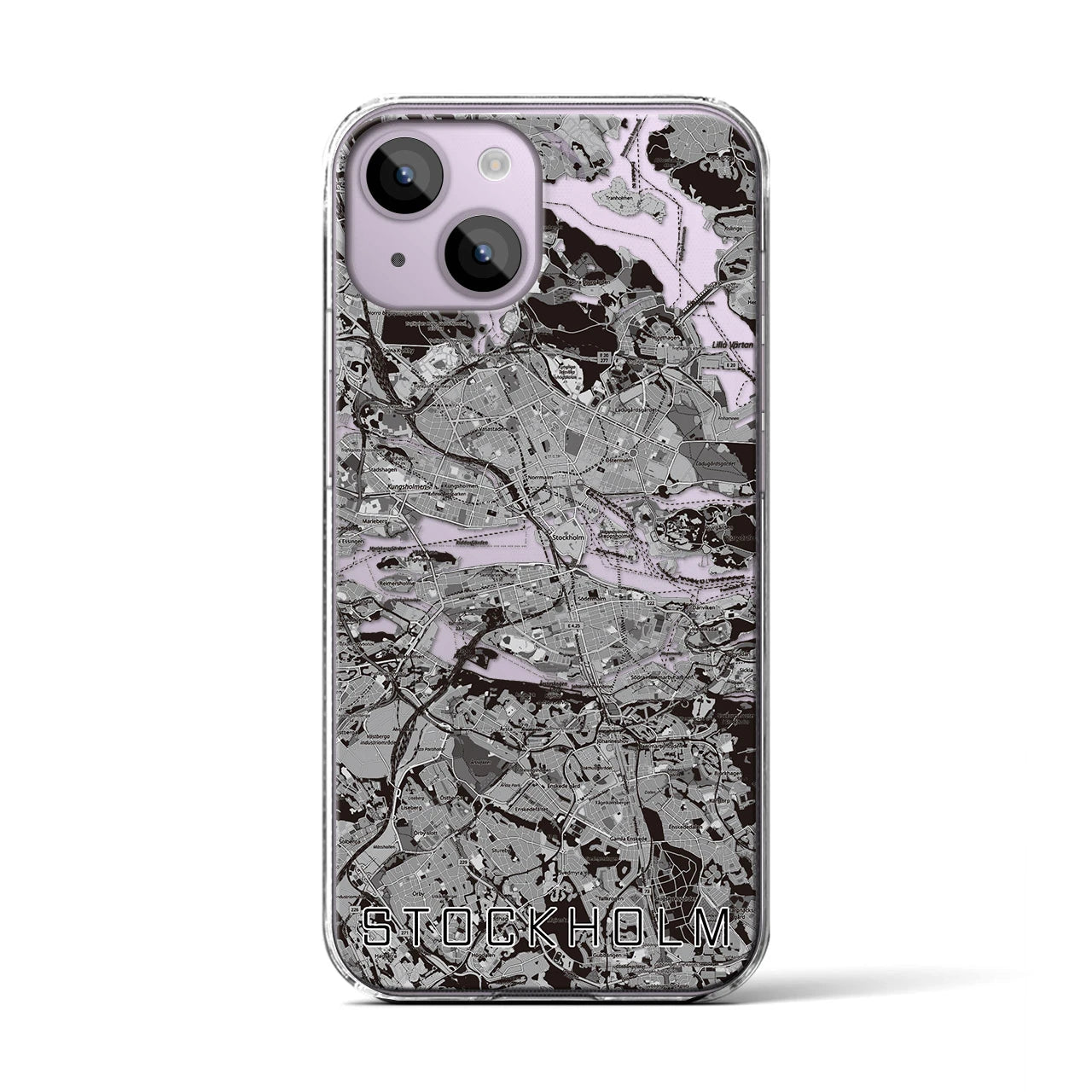 【ストックホルム(スウェーデン)】地図柄iPhoneケース(クリアタイプ)