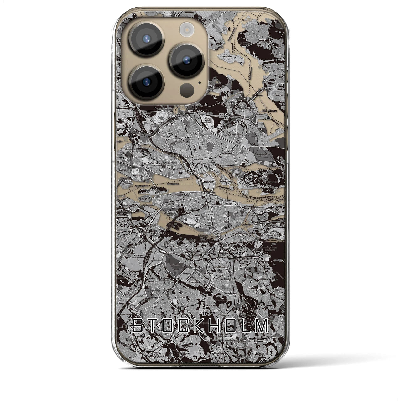 【ストックホルム(スウェーデン)】地図柄iPhoneケース(クリアタイプ)