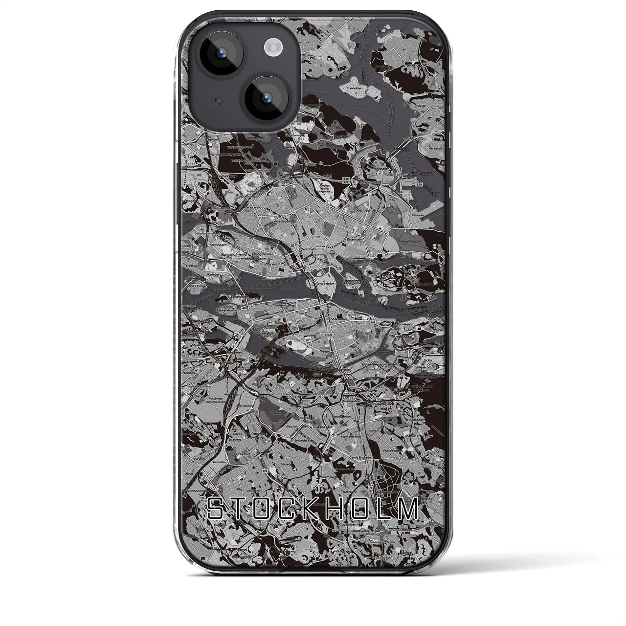 【ストックホルム(スウェーデン)】地図柄iPhoneケース(クリアタイプ)